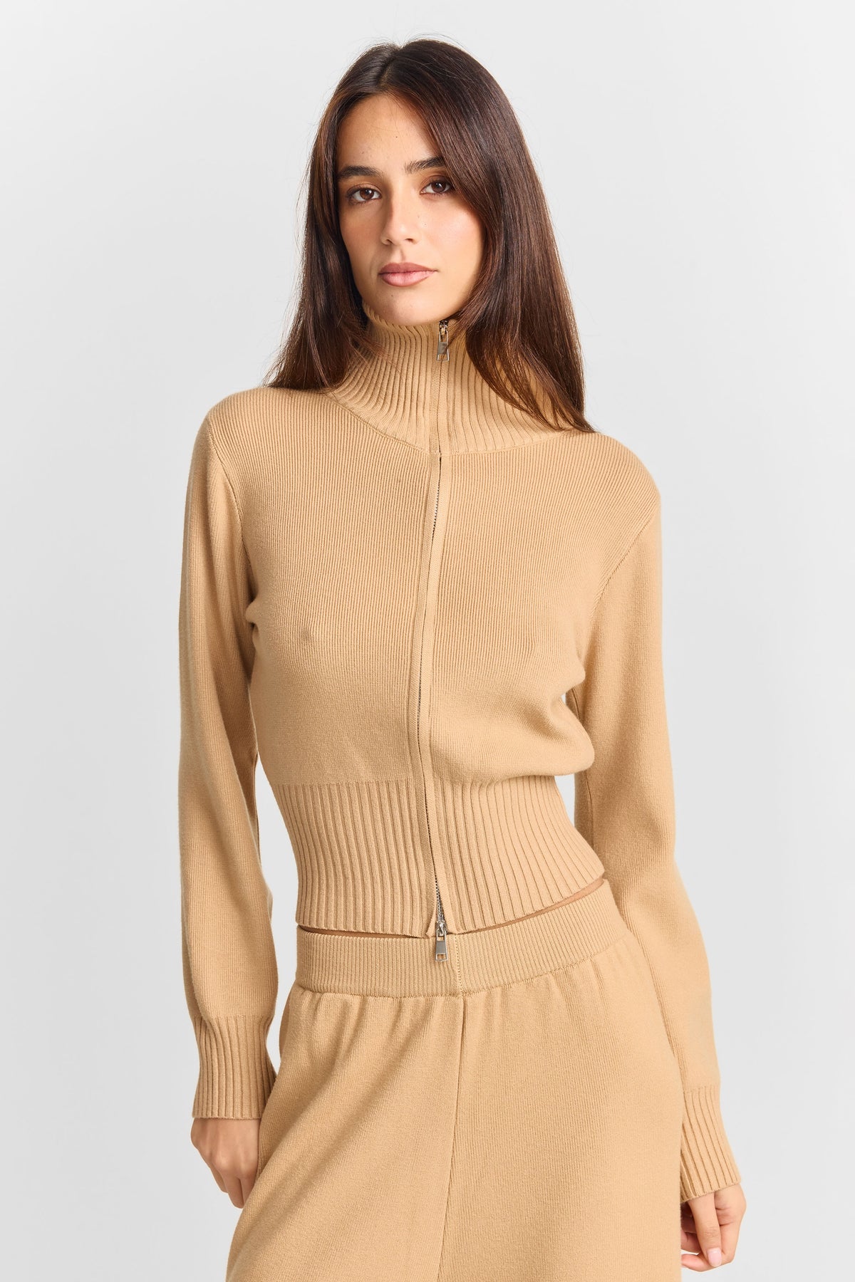 Clarisse Knit Jacket Camel