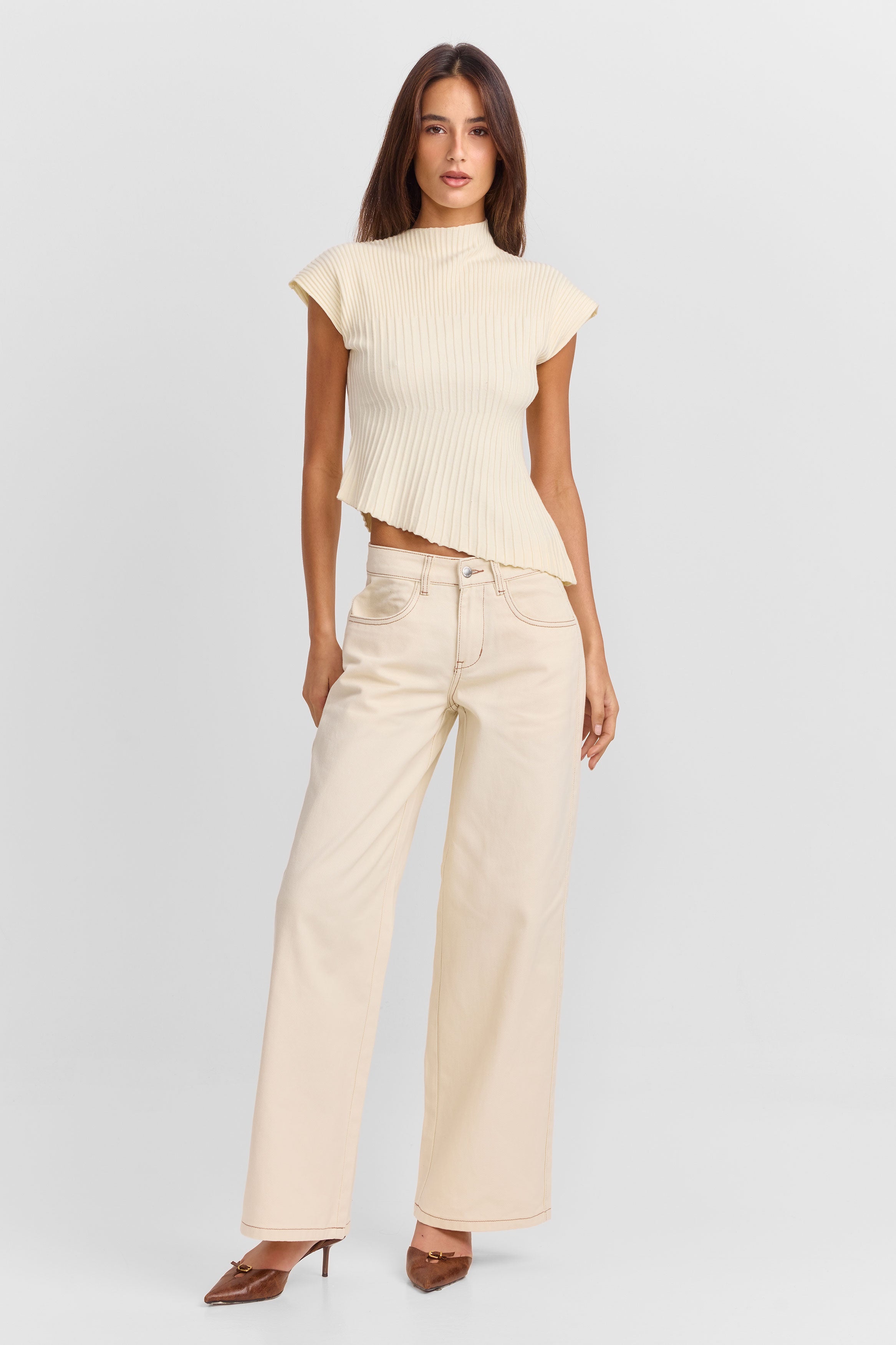 June Knit Top White