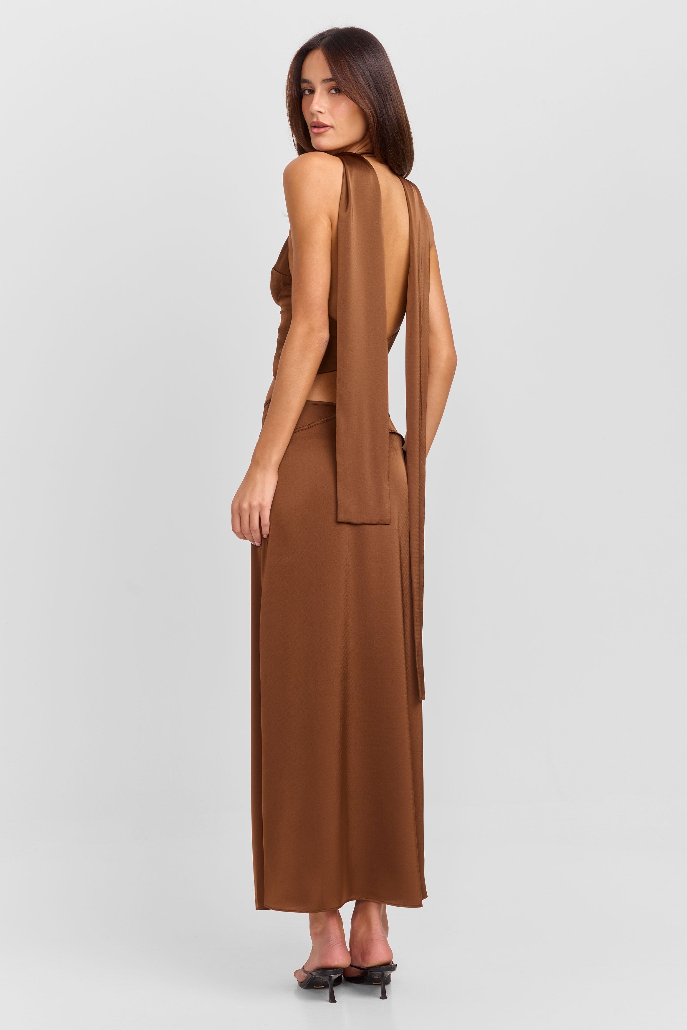 Cici Maxi Skirt Brown