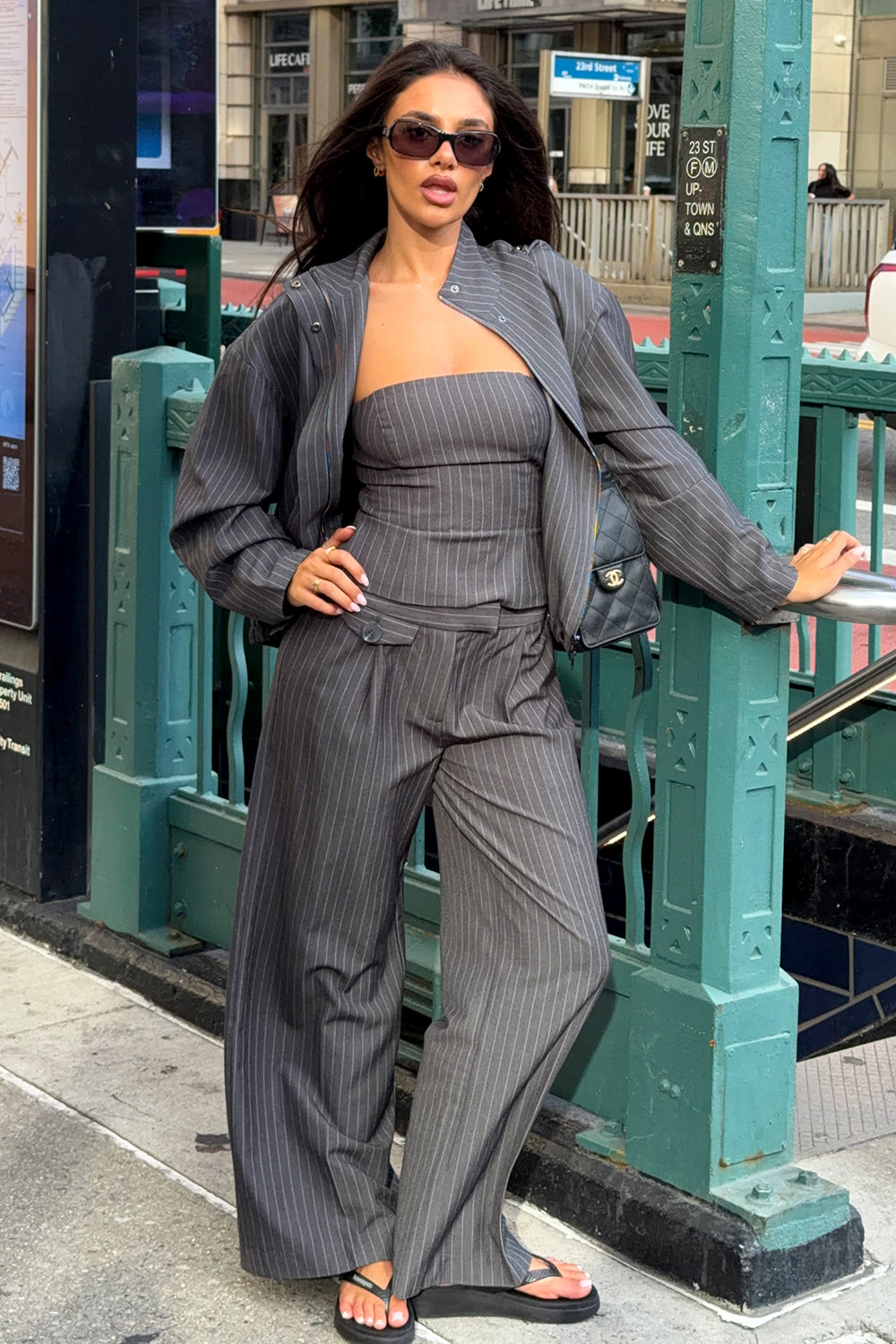 Astra Bustier Pinstripe