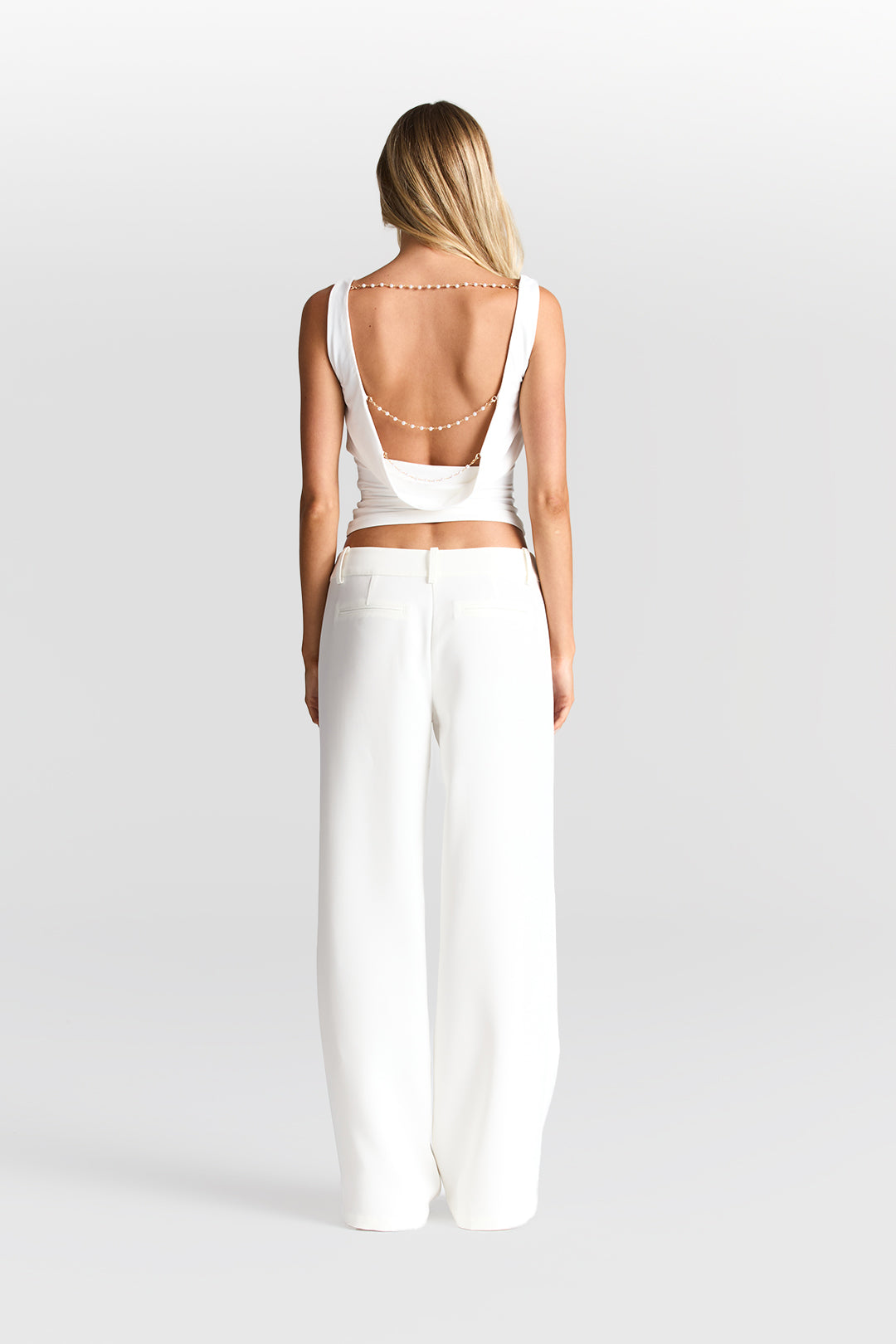 Naomi Pearl Top White