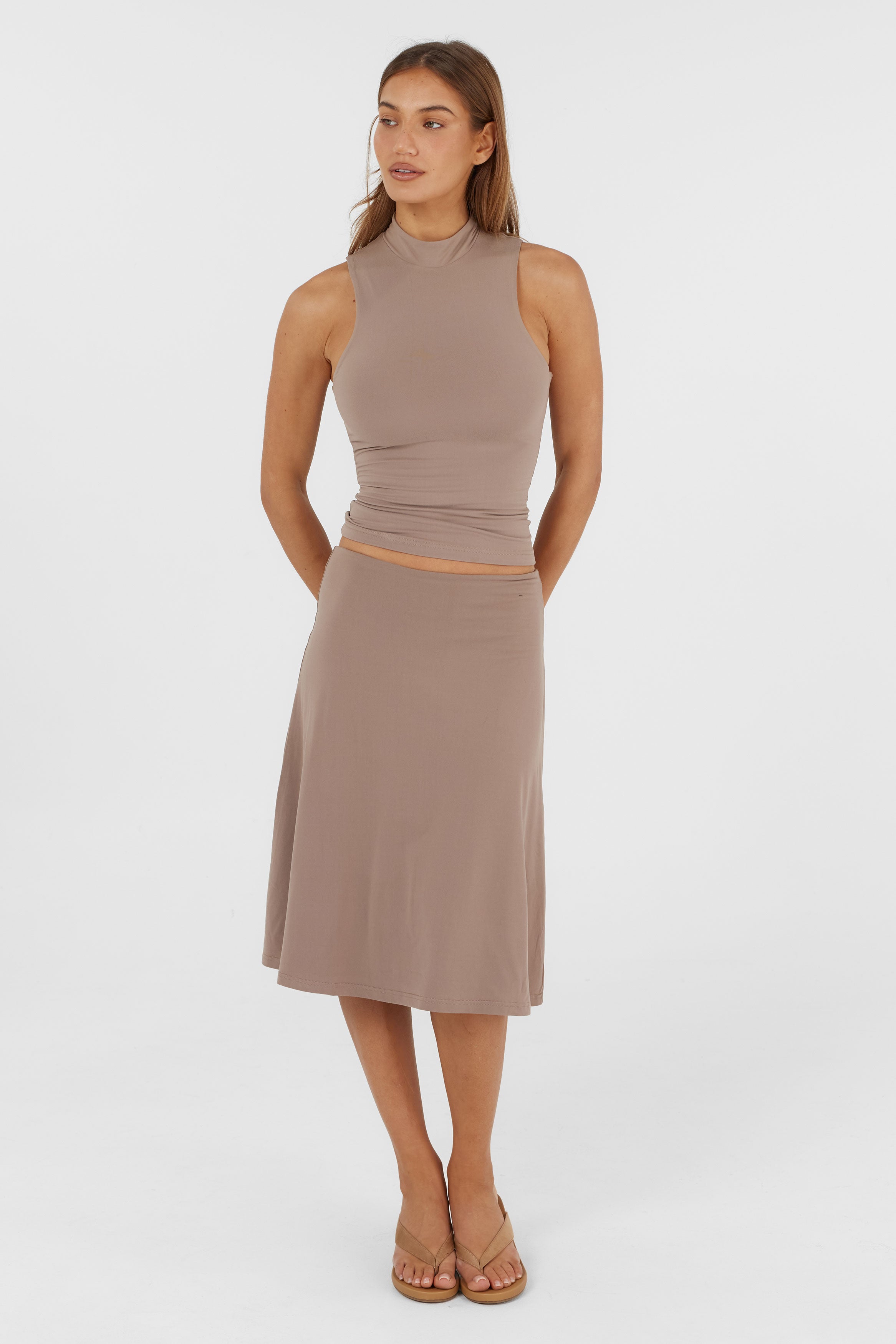 Adeline Midi Skirt Natural