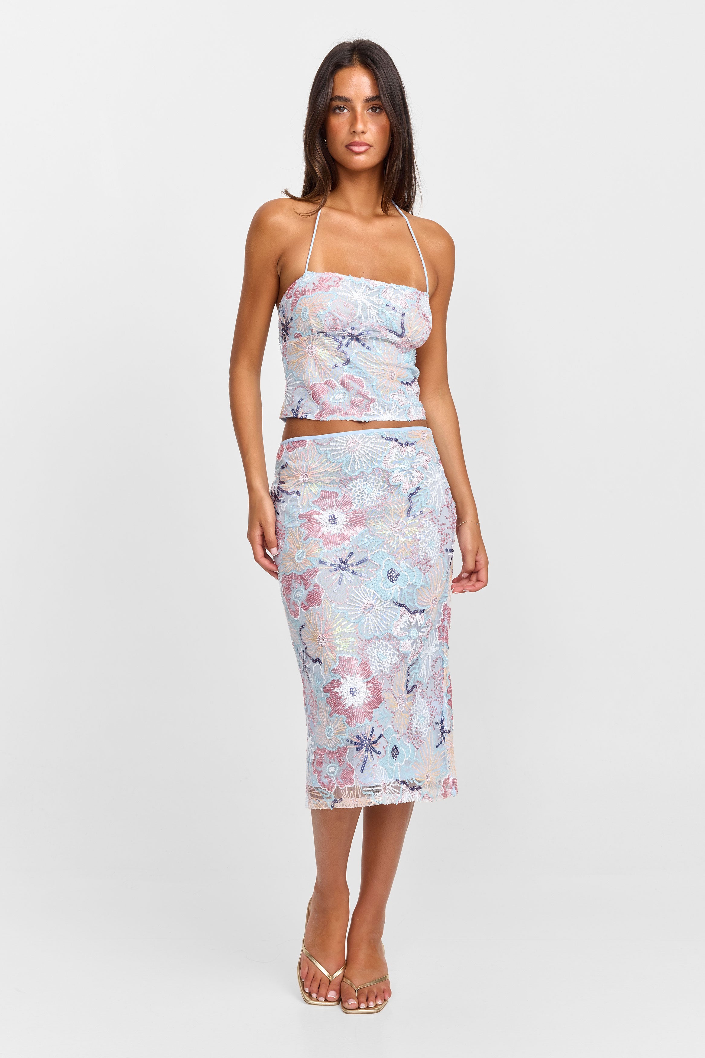 Atlas Midi Skirt Sequin