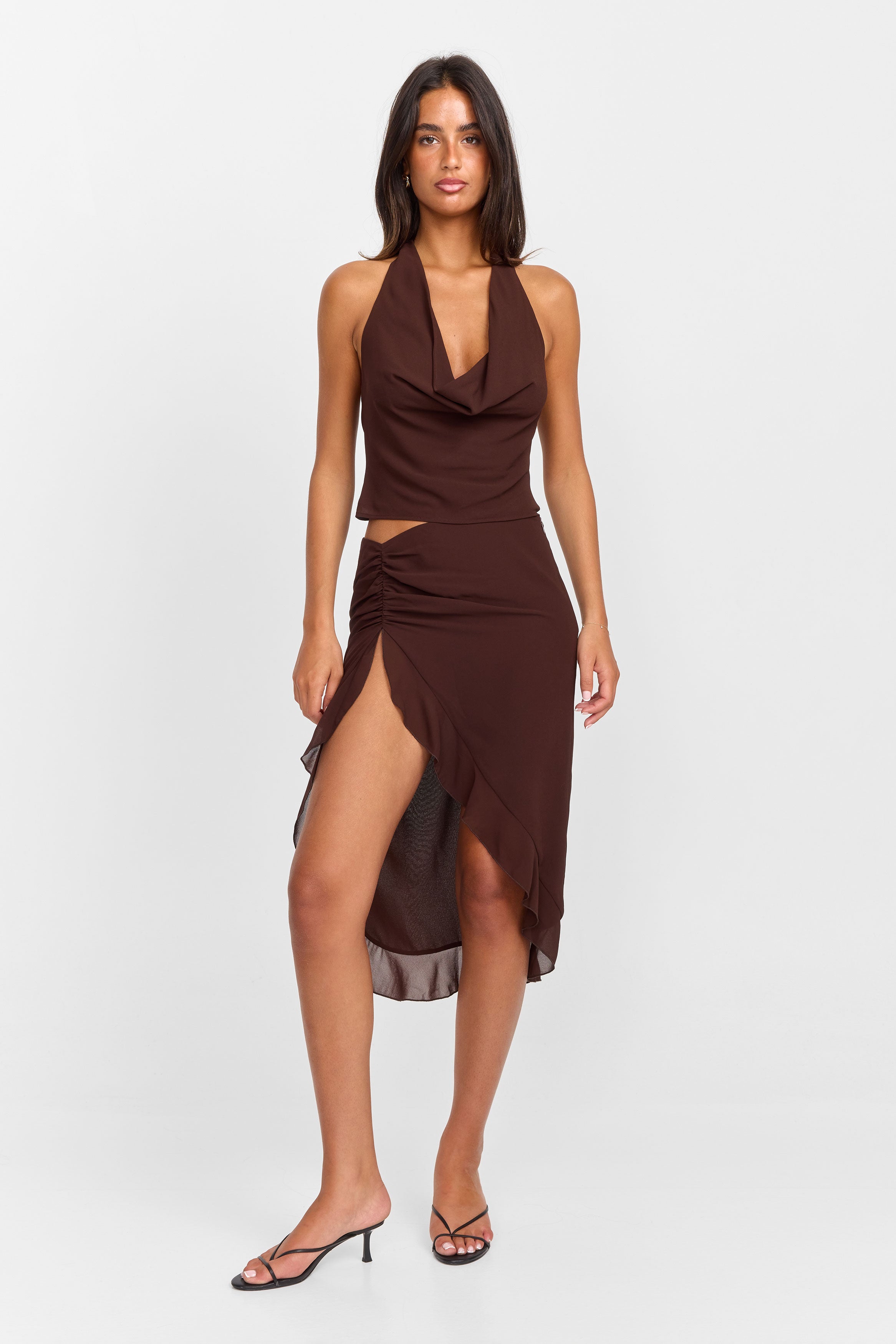 Serene Midi Skirt Brown