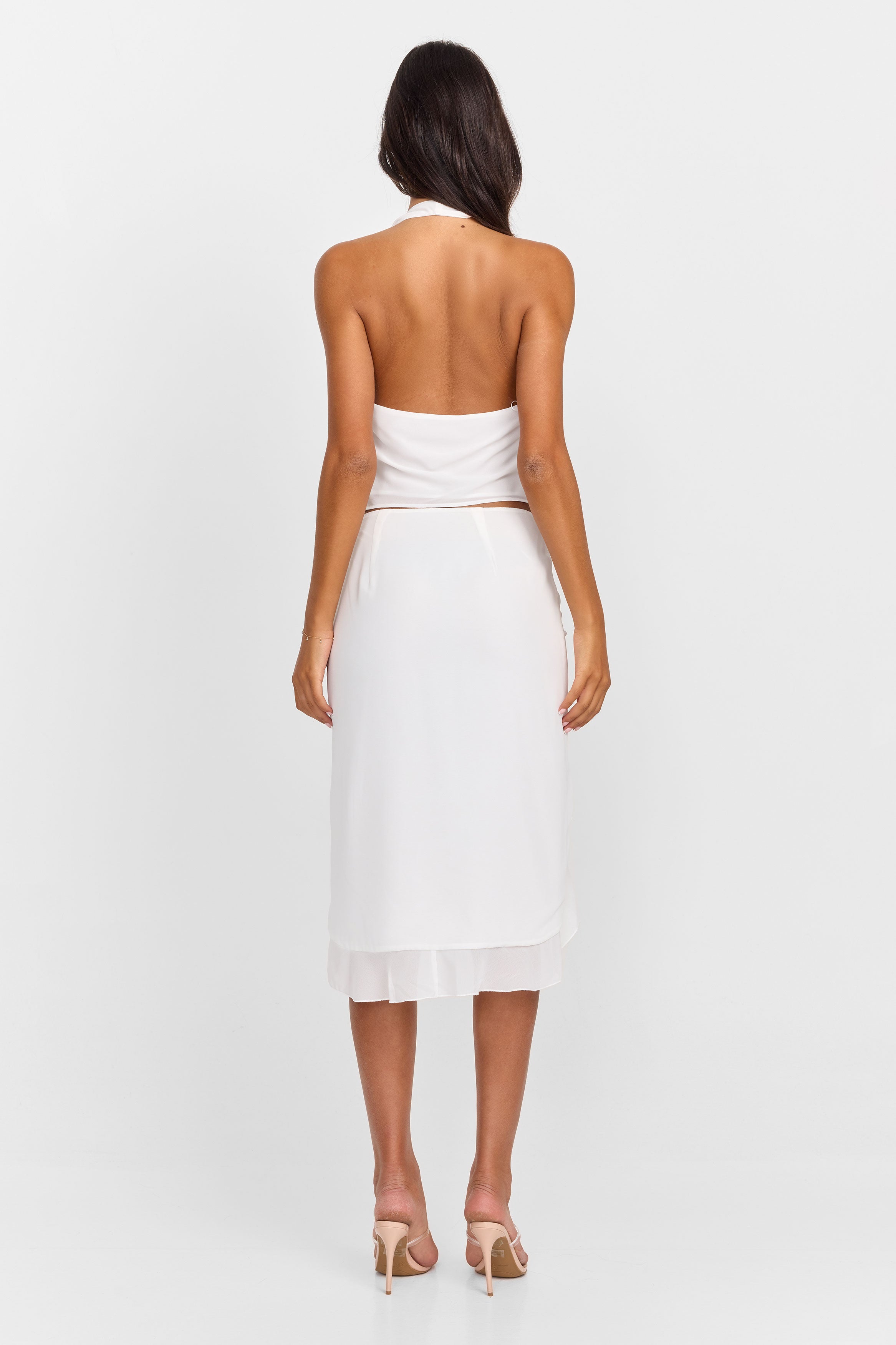 Serene Midi Skirt White