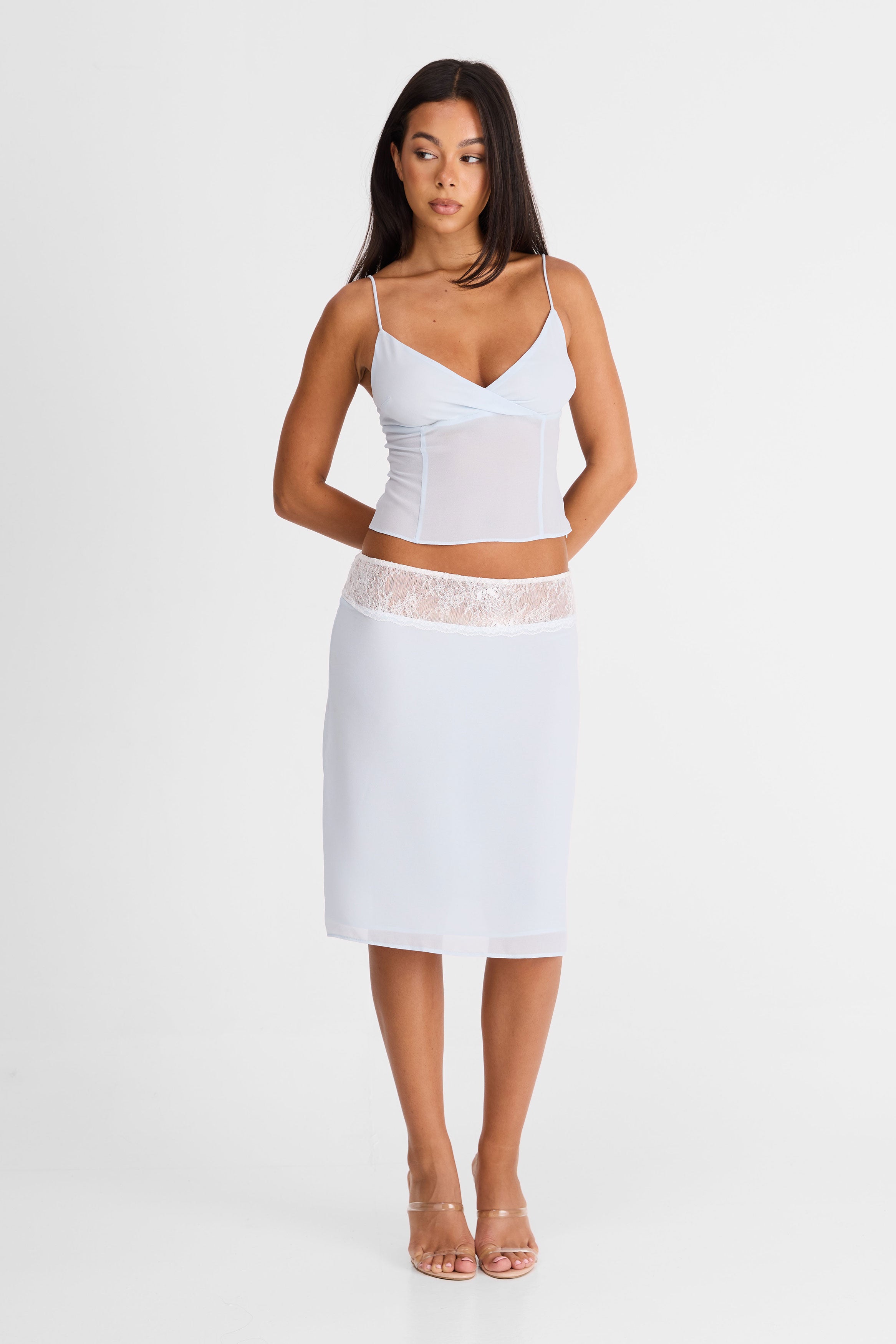 Evangeline Midi Skirt Blue