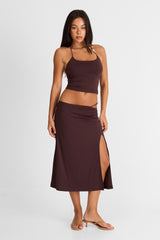 Hazel Midi Skirt Chocolate