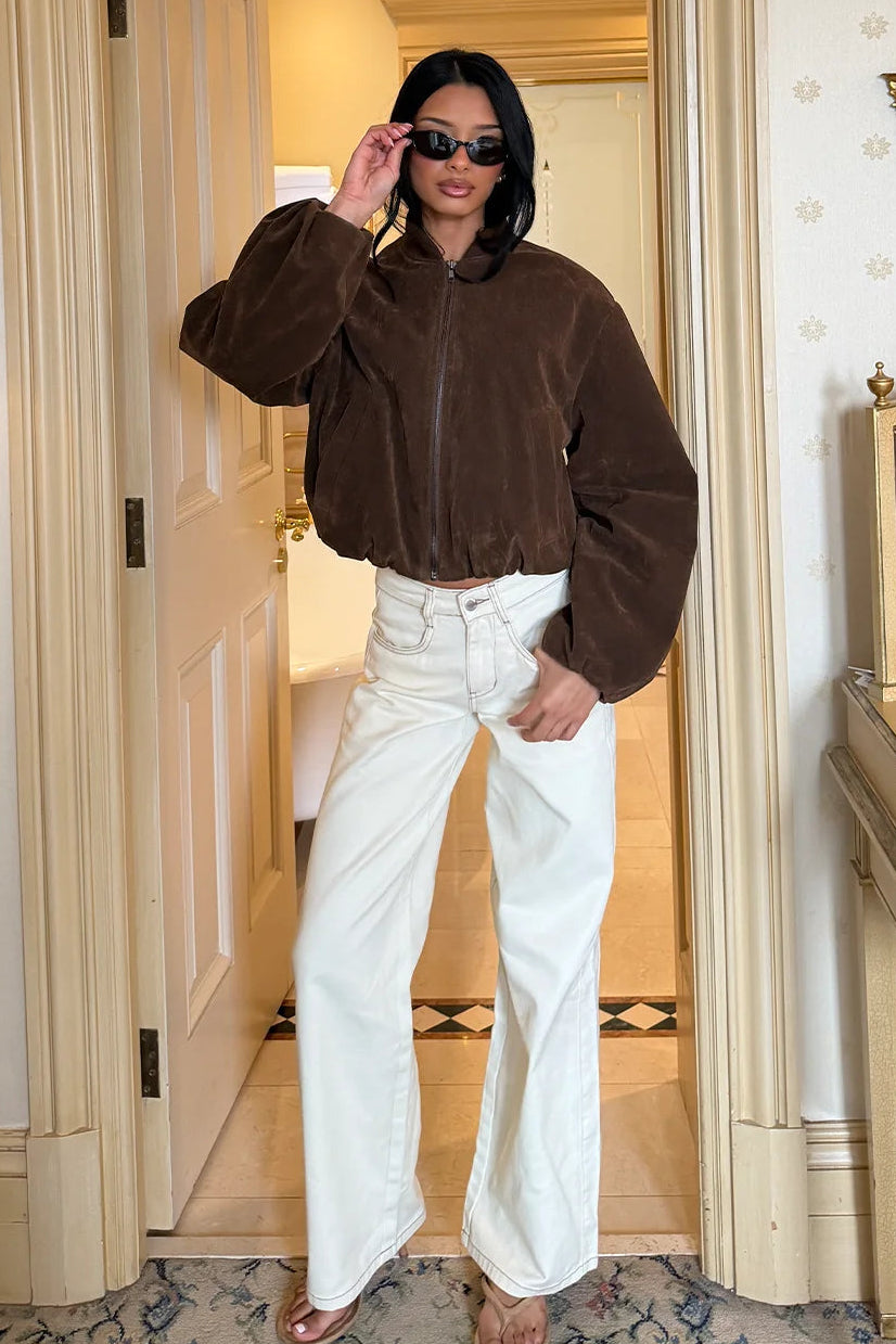 Maxine Bomber Jacket Brown