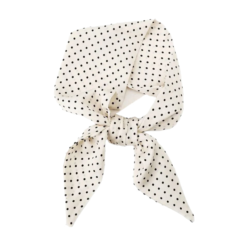 Lottie Bandana White Polkadot