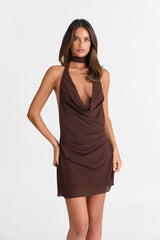 Faye Mini Dress Chocolate