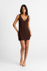 Elara Mini Dress Chocolate