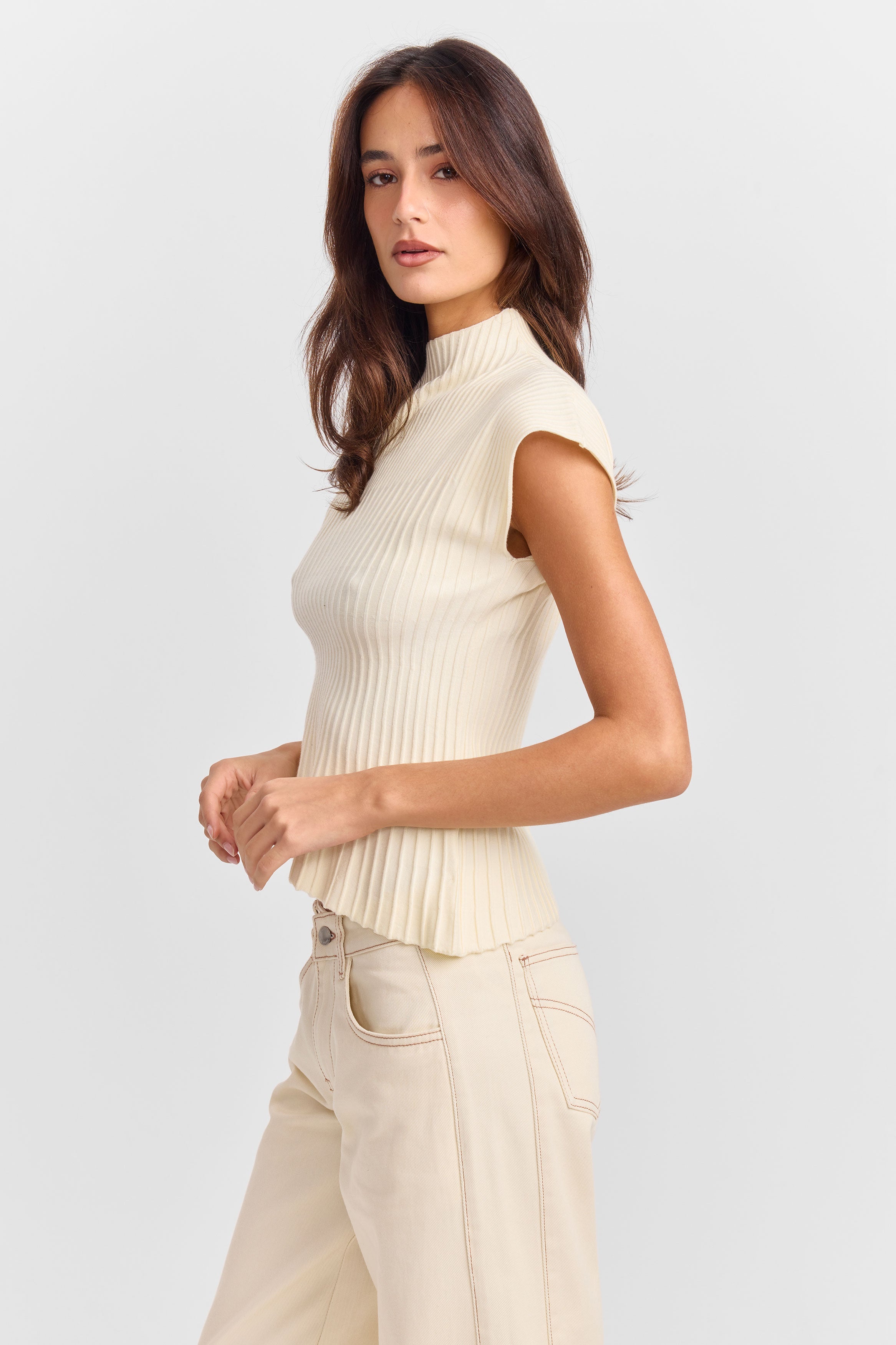 June Knit Top White