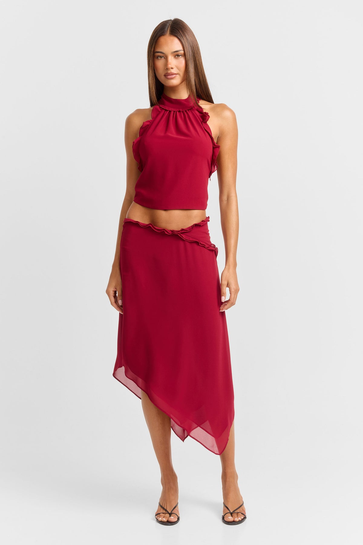 India Midi Skirt Red