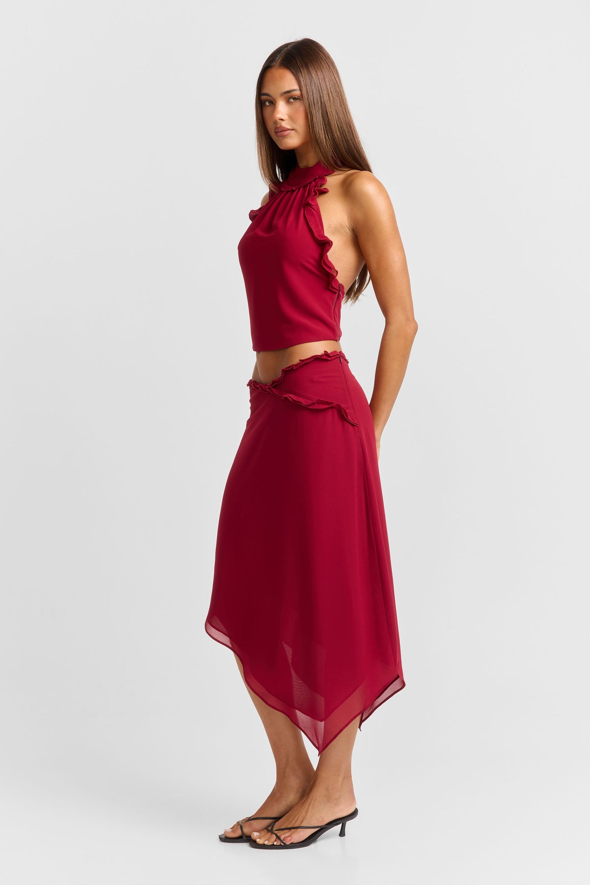 India Midi Skirt Red