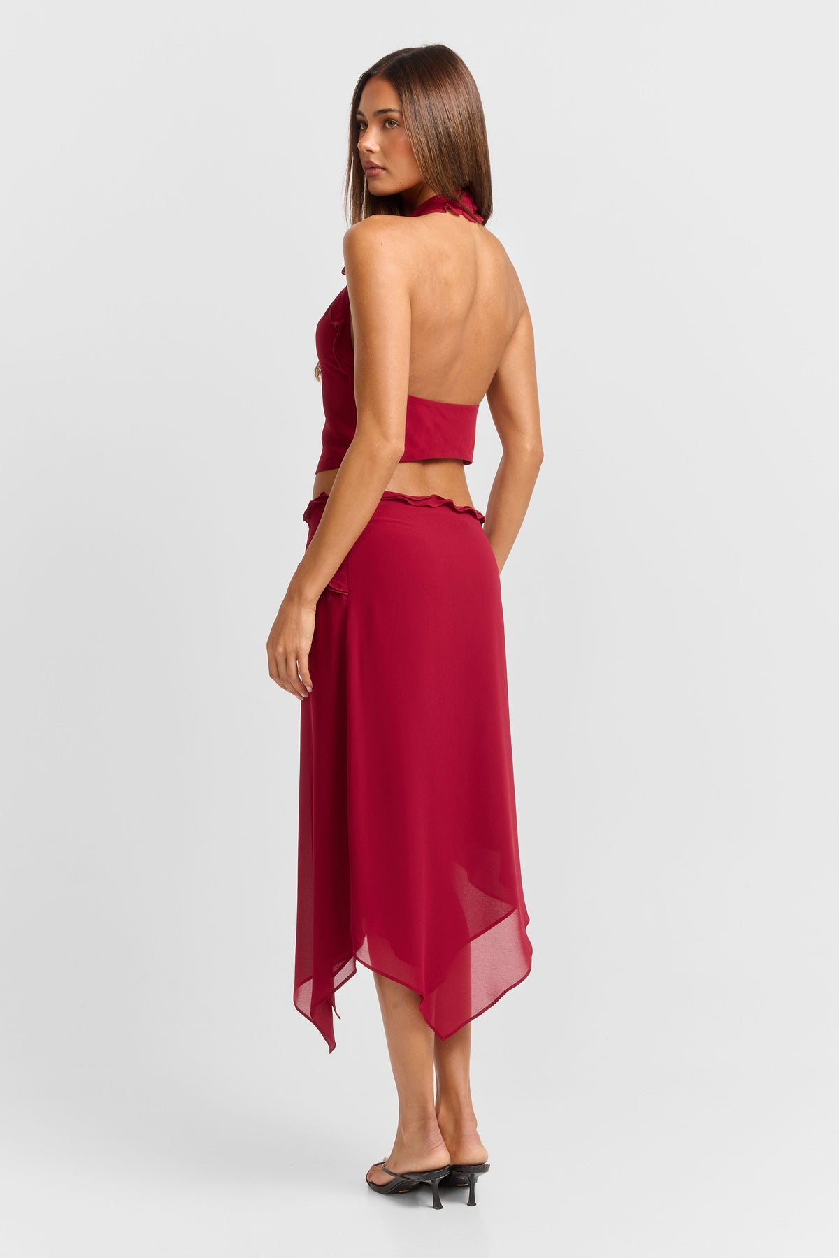 India Midi Skirt Red