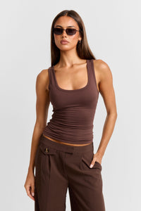 Pippa Reversible Tank Brown