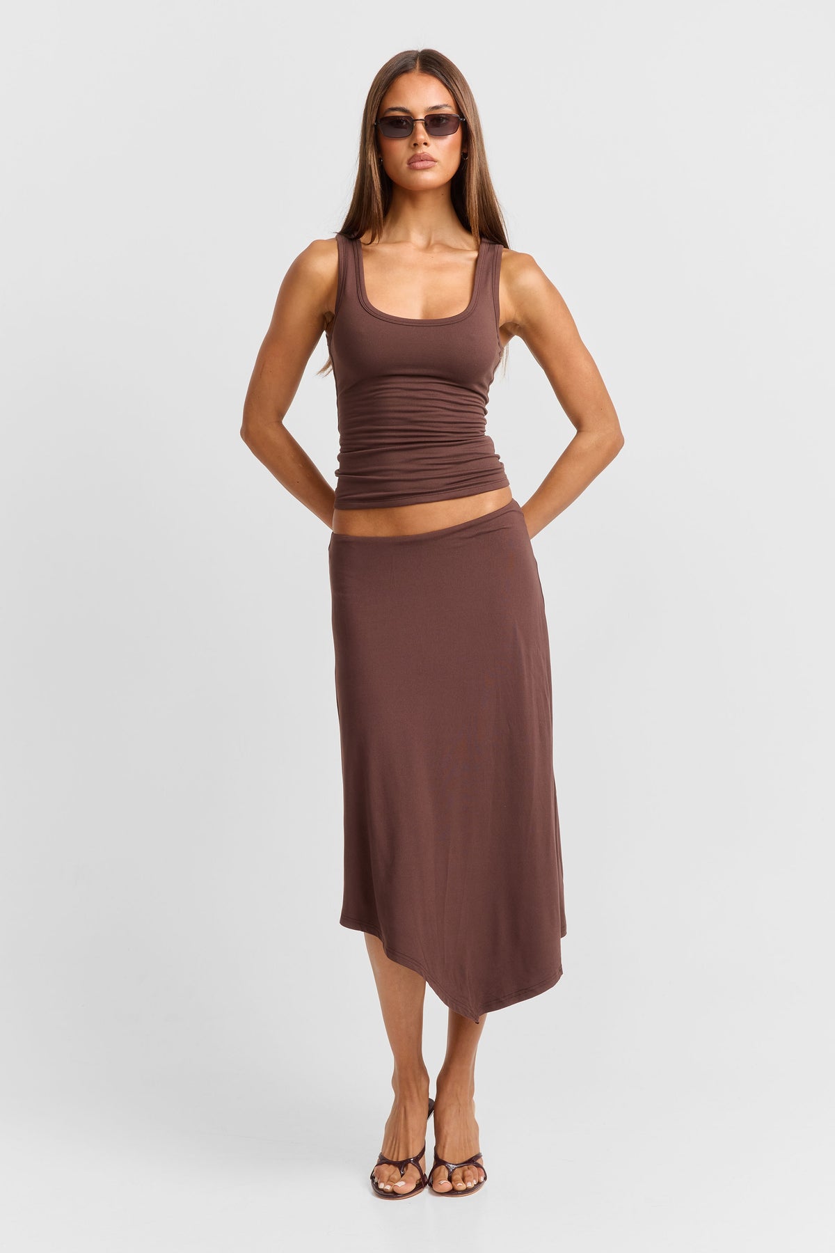 Madeleine Midi Skirt Brown
