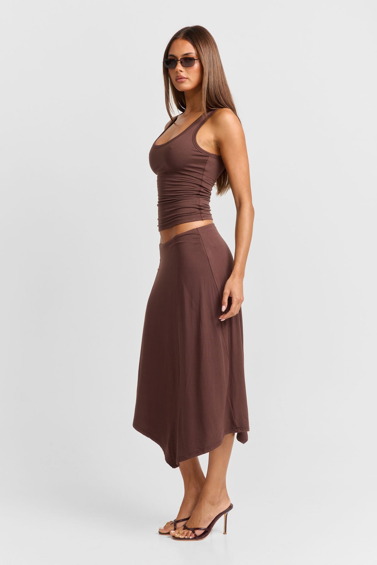Madeleine Midi Skirt Brown