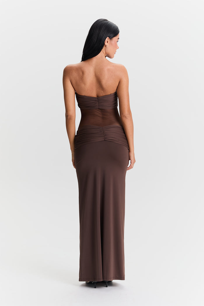 Amara - Two-Tone Long Sleeve Maxi Dress