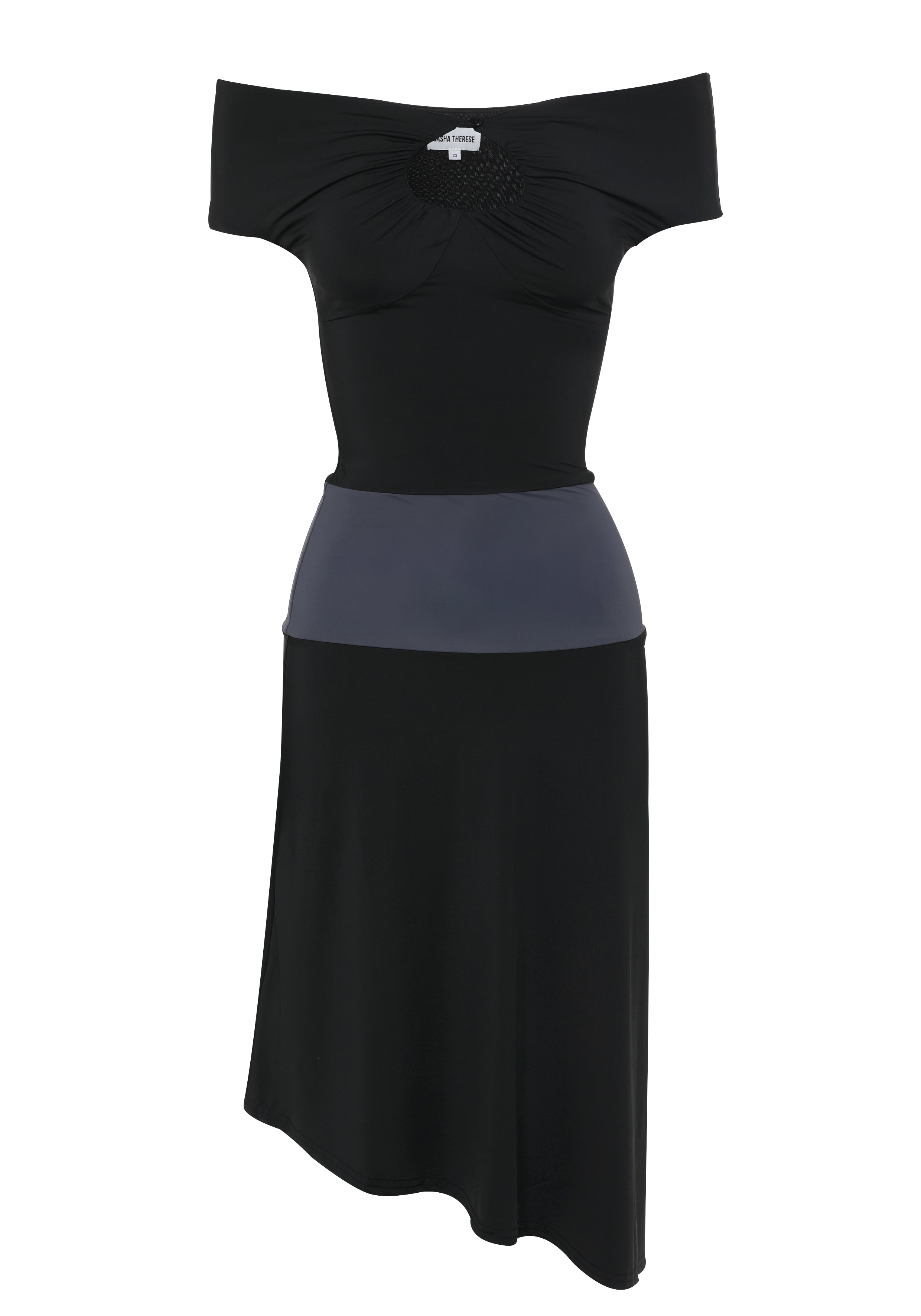 Holly Midi Dress Black / Grey