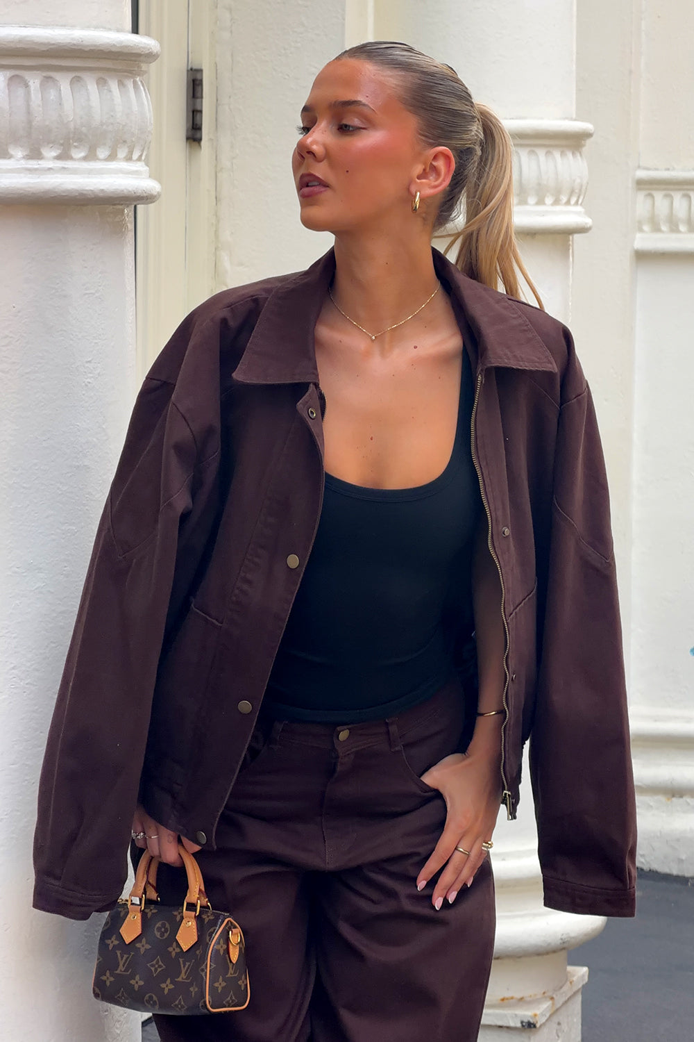 Delphine Denim Jacket Brown