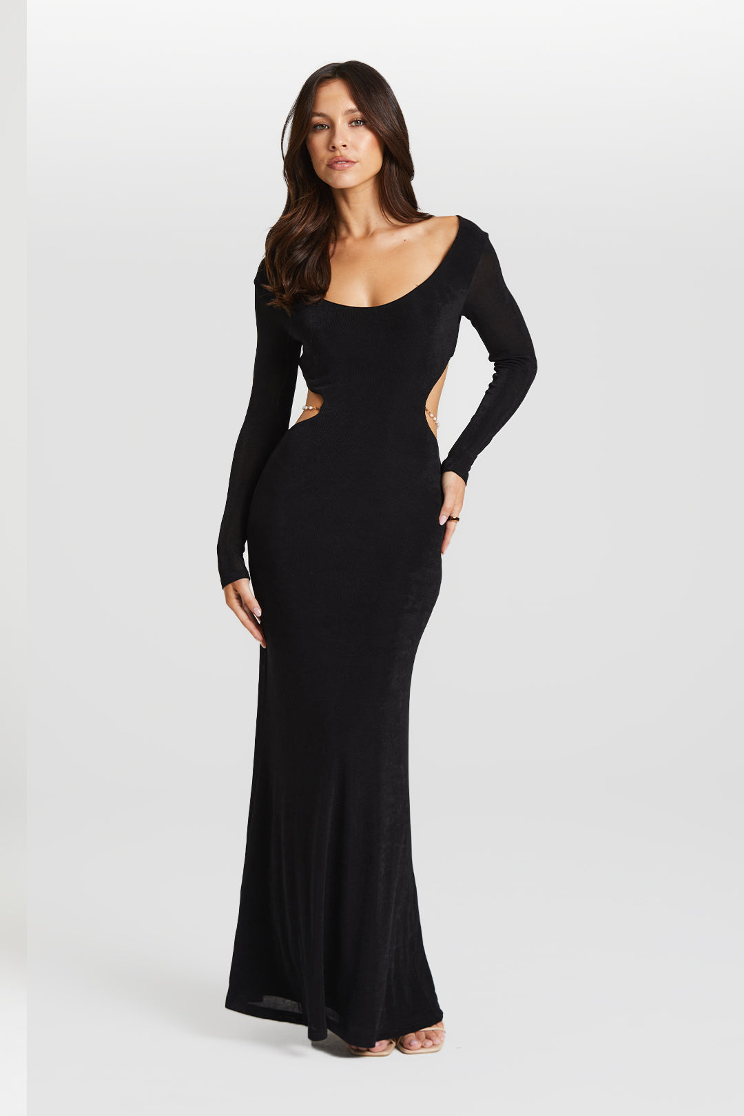 Athena Pearl Dress Black