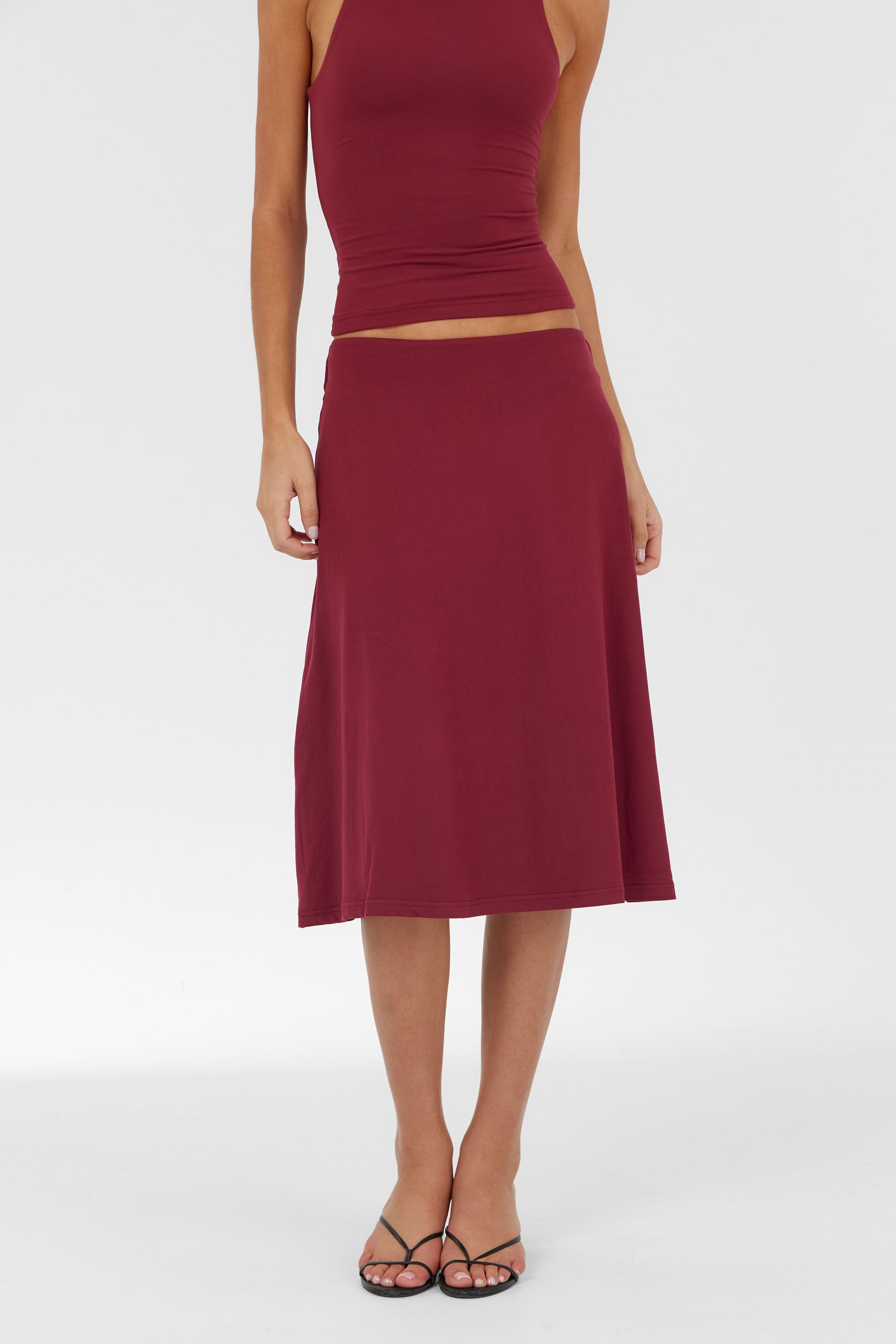 Adeline Midi Skirt Wine