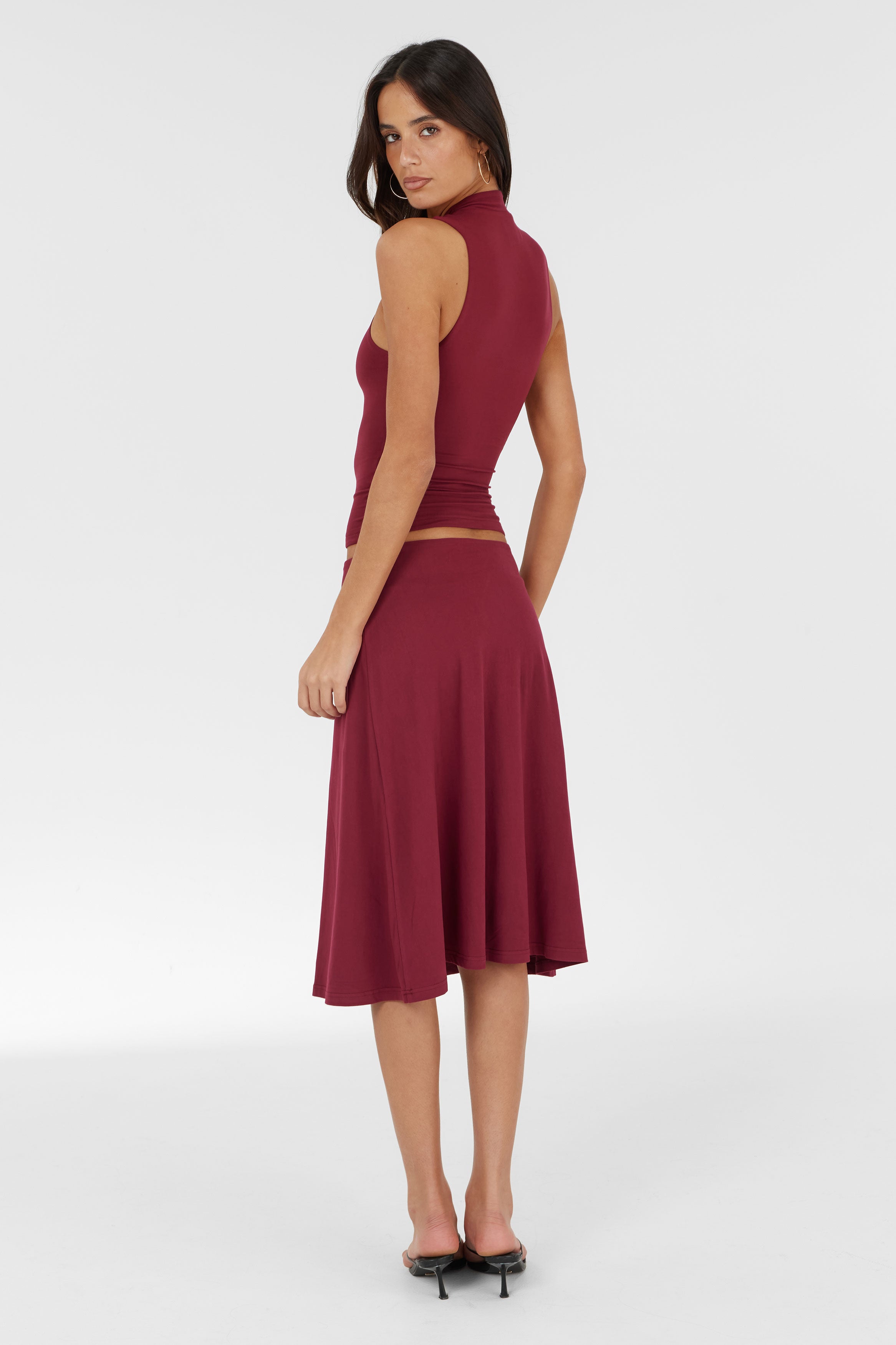 Adeline Midi Skirt Wine