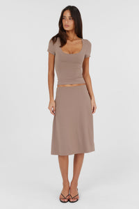 Adeline Midi Skirt Natural