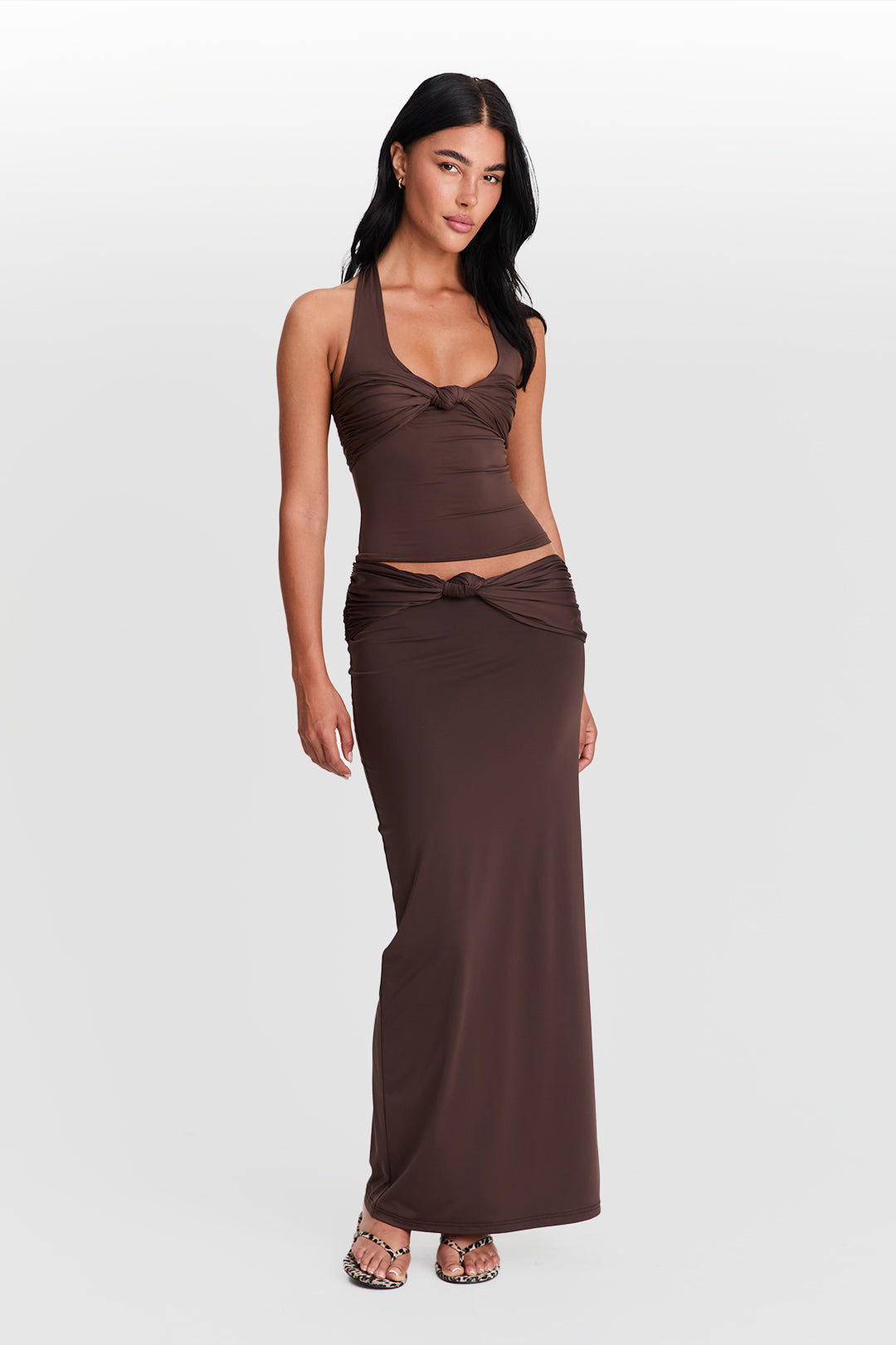 Mila Maxi Skirt Chocolate Brown