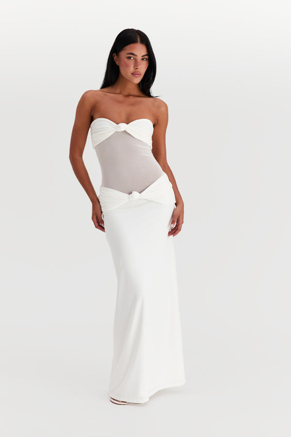 Amara Deep V-Neck Maxi Dress - Red main image 1