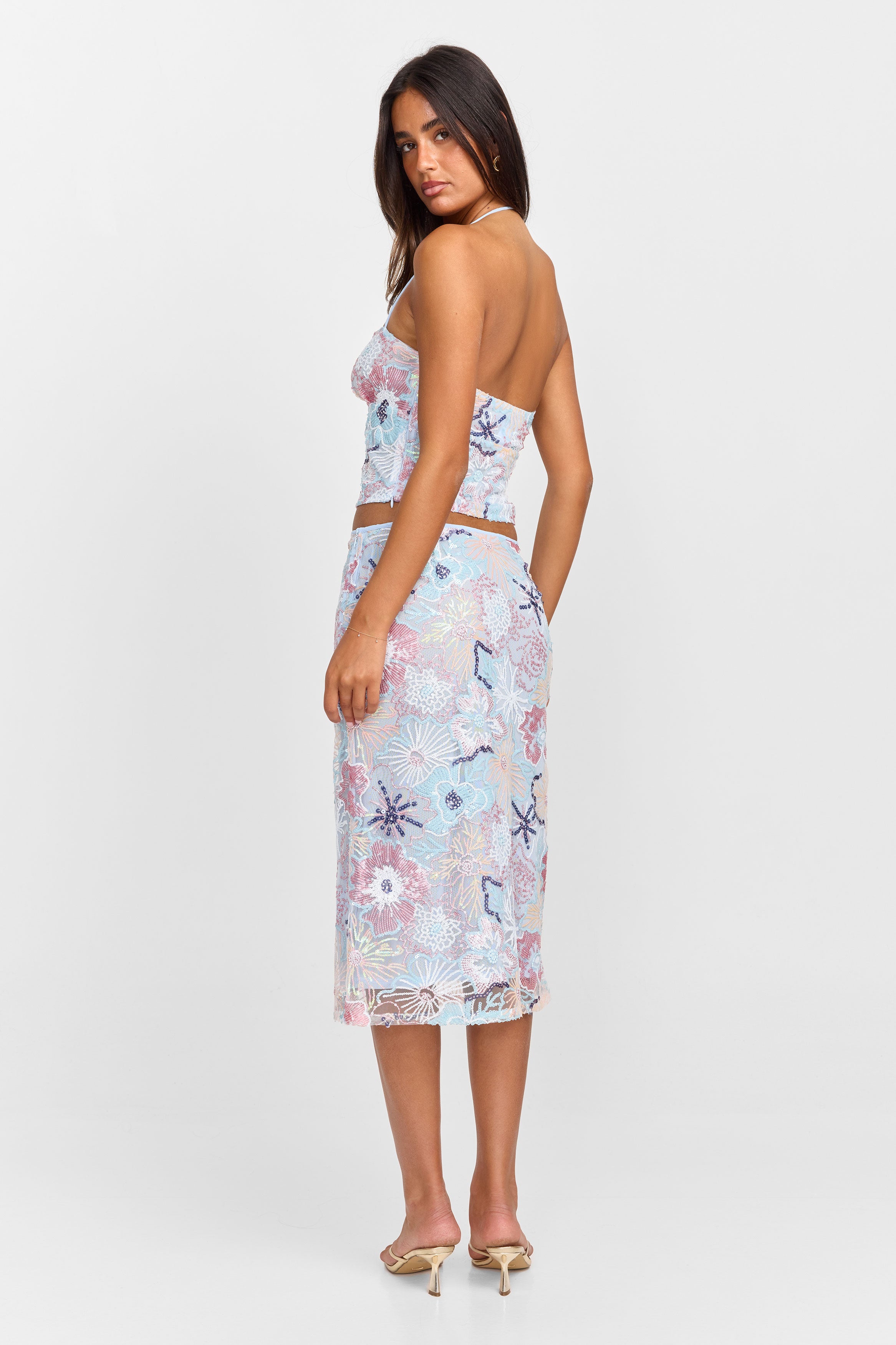 Atlas Midi Skirt Sequin