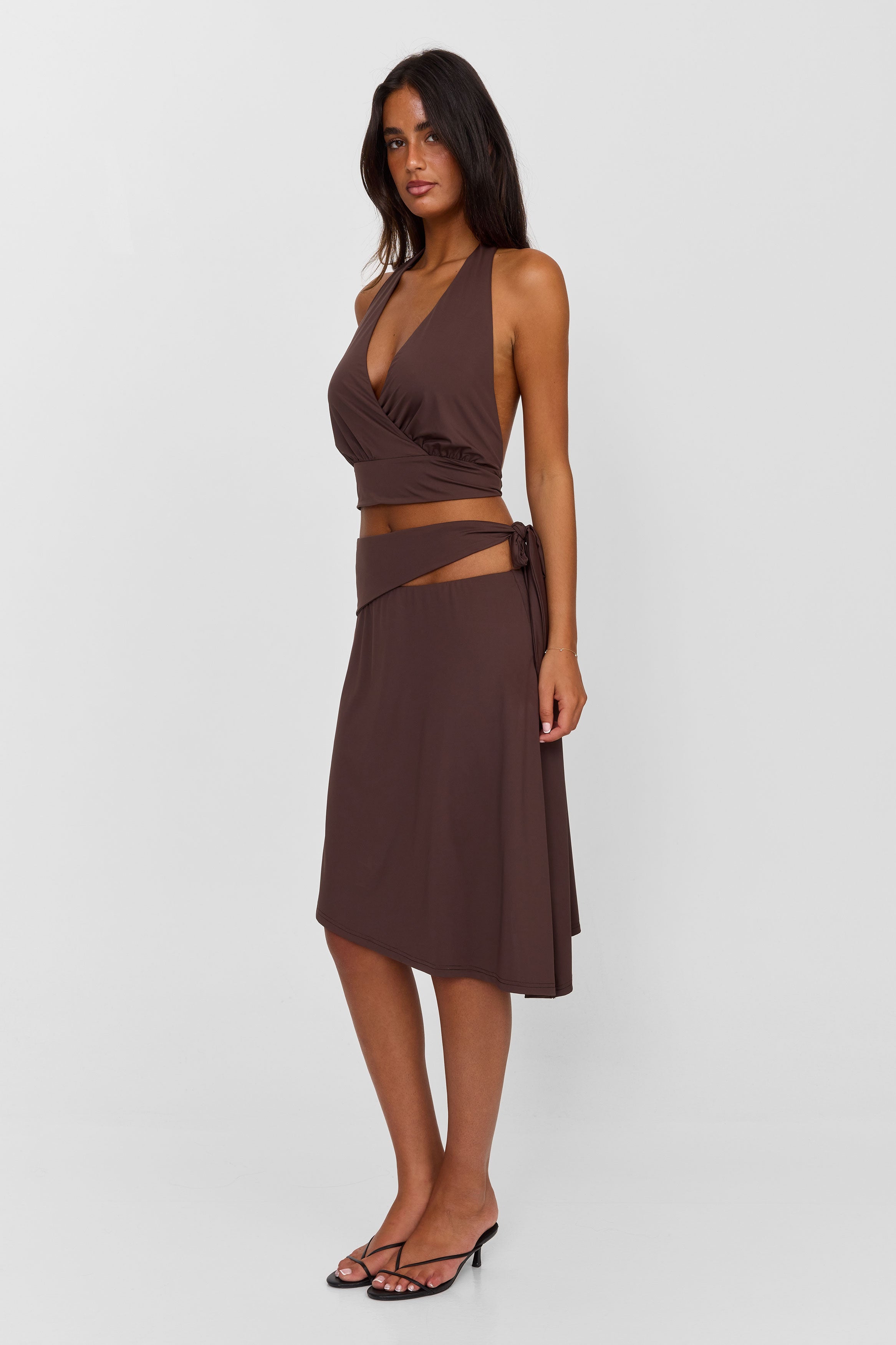 Luna Midi Skirt Brown