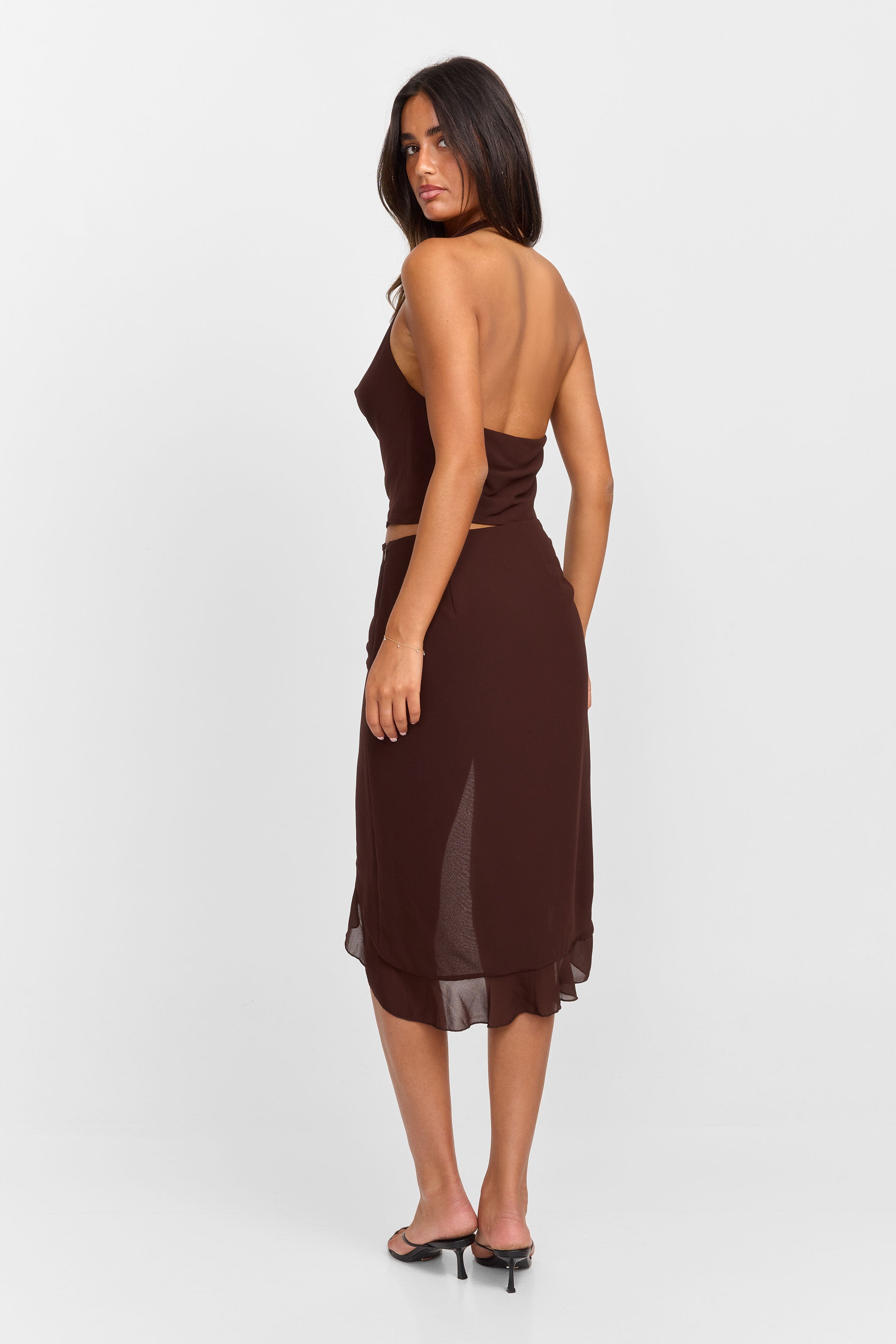 Serene Midi Skirt Brown