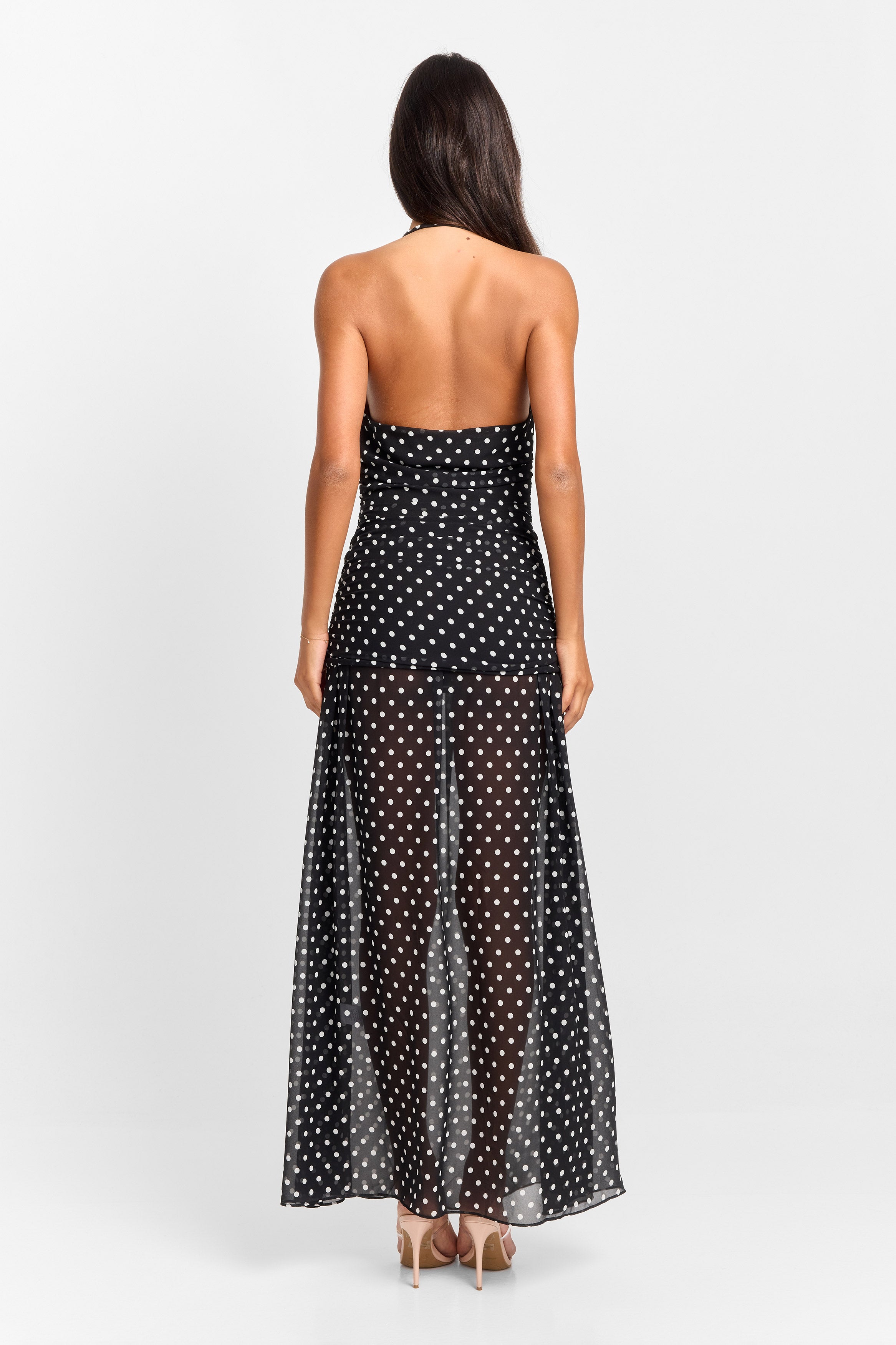 Clara Maxi Dress Black Polkadot