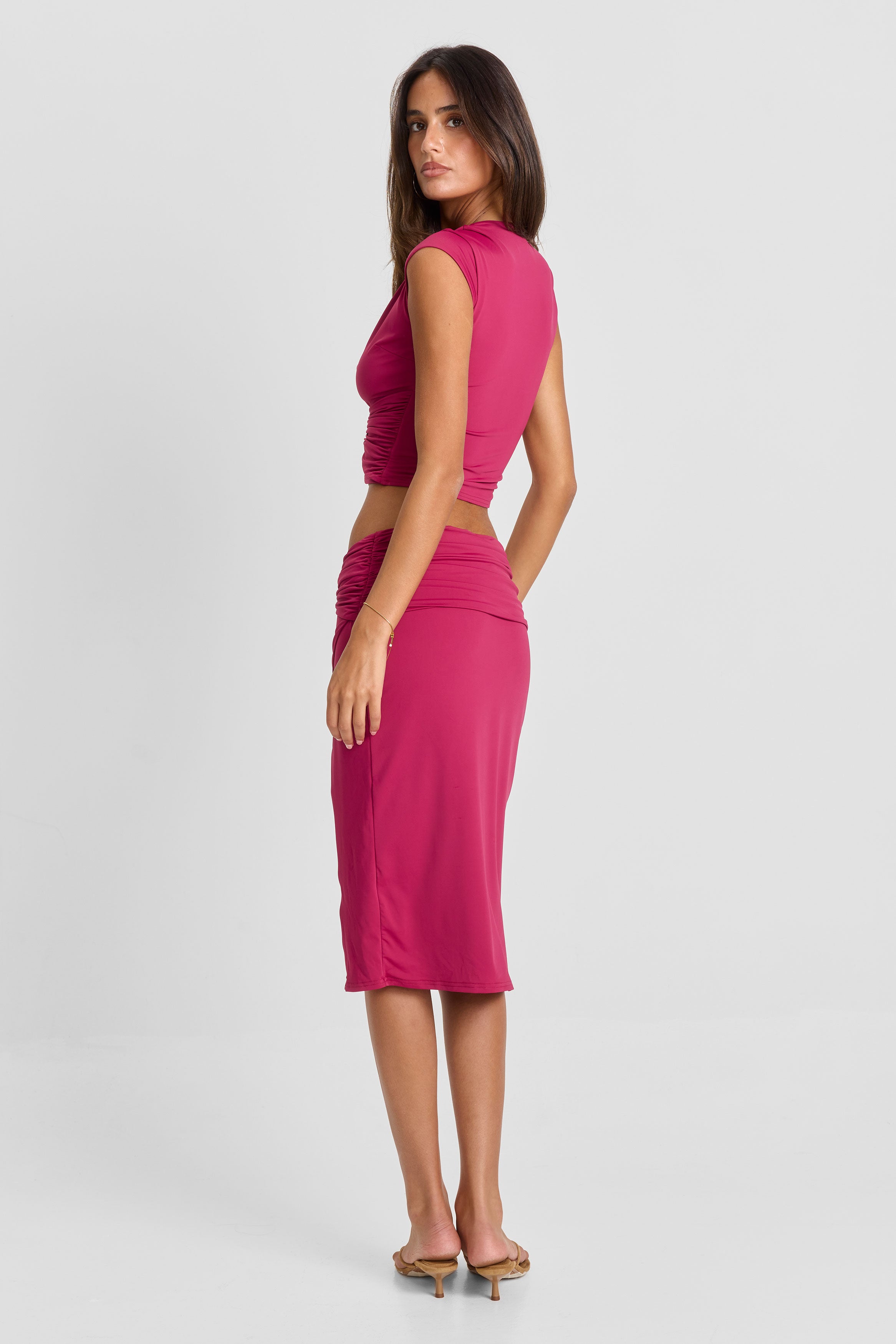 Arielle Midi Skirt Berry