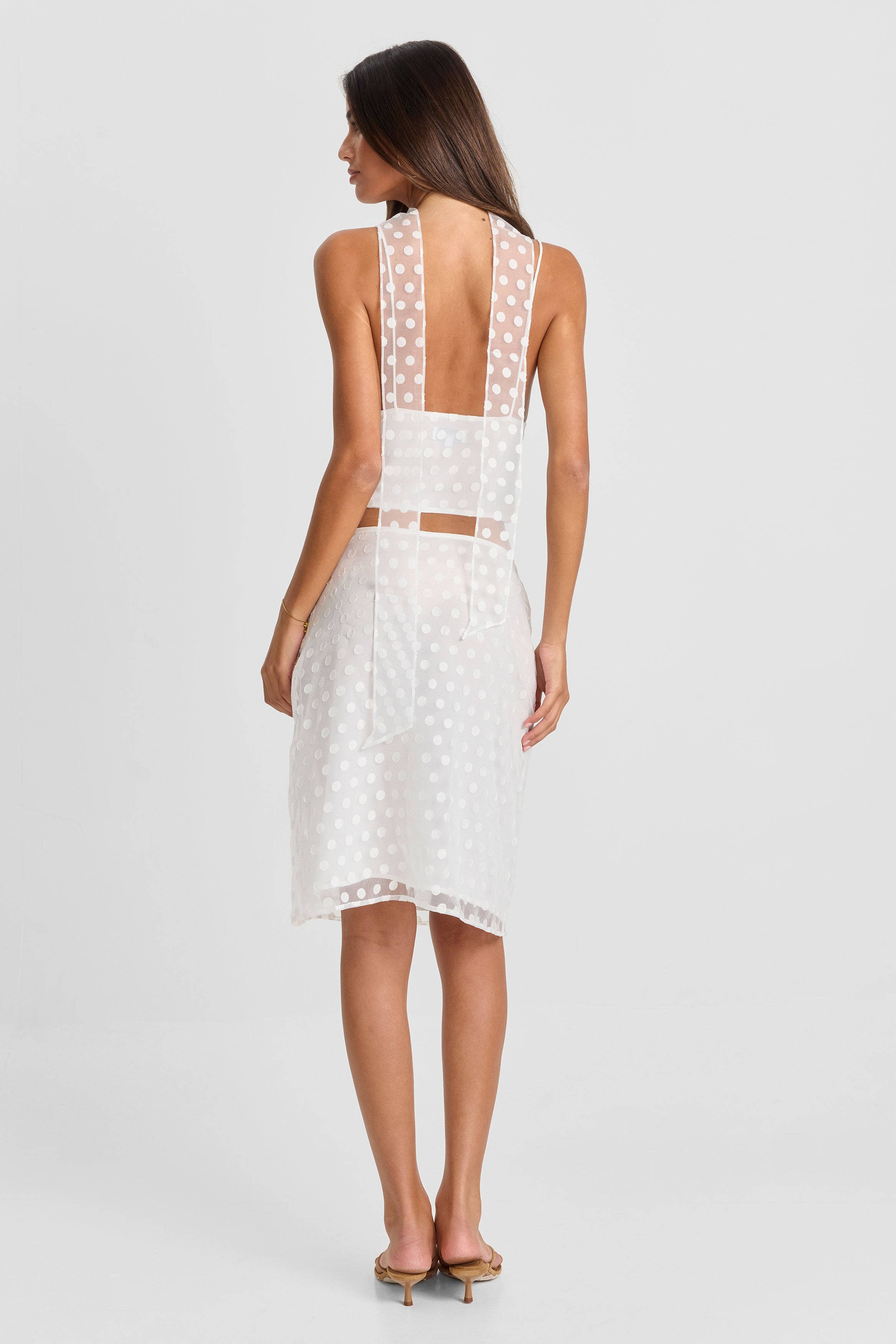 Minnie Midi Skirt White