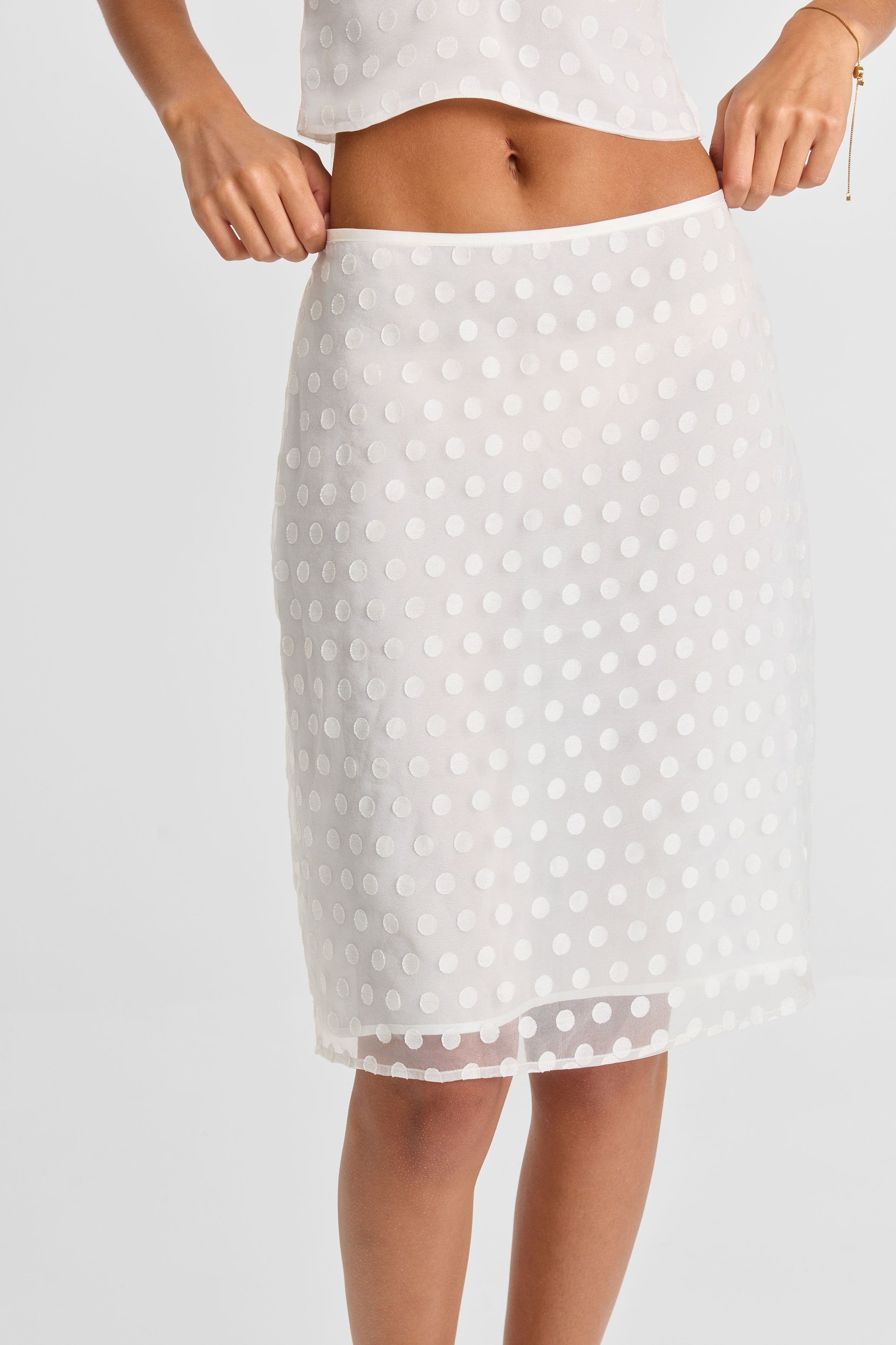 Minnie Midi Skirt White