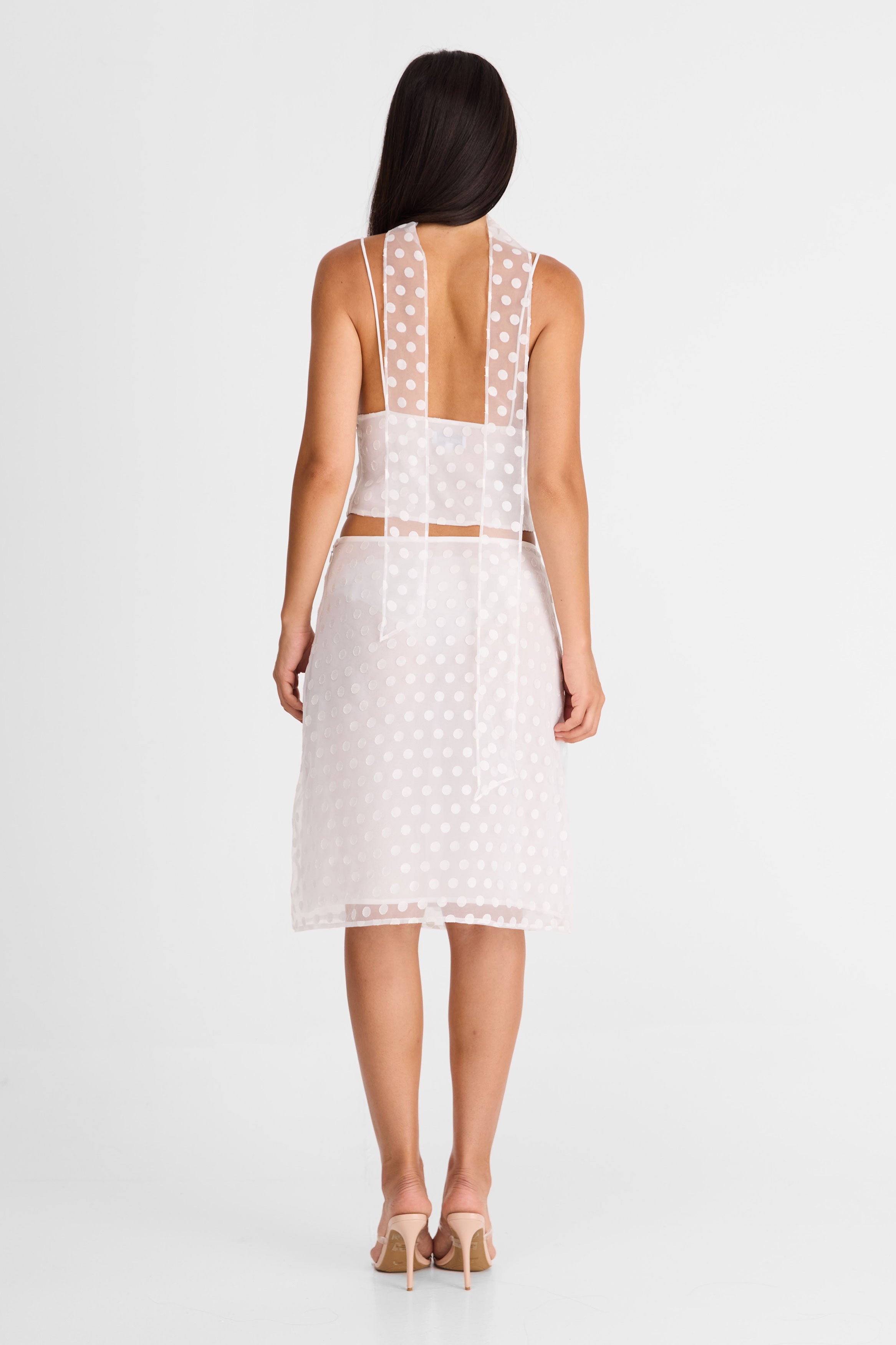 Minnie Midi Skirt White