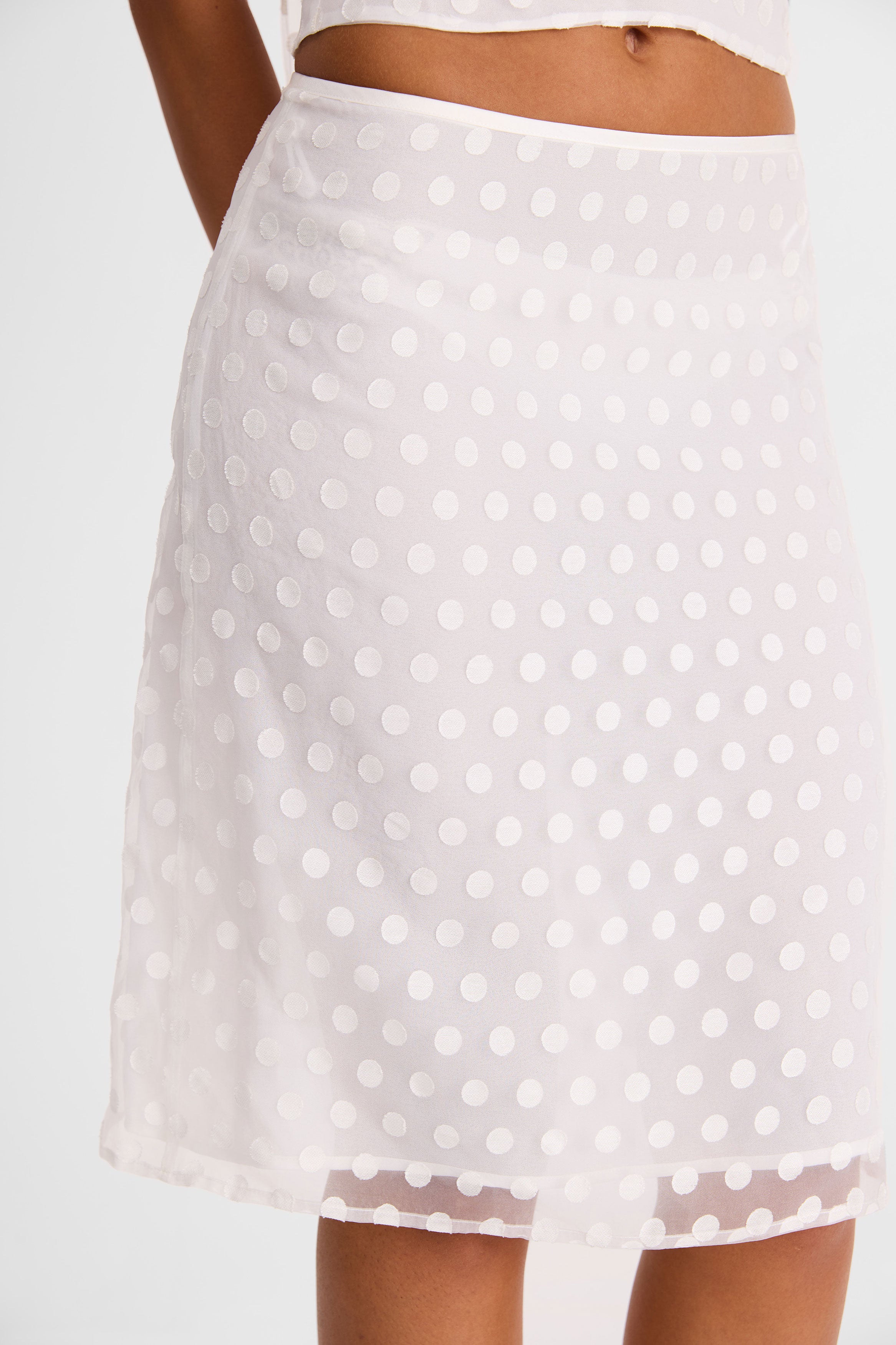 Minnie Midi Skirt White