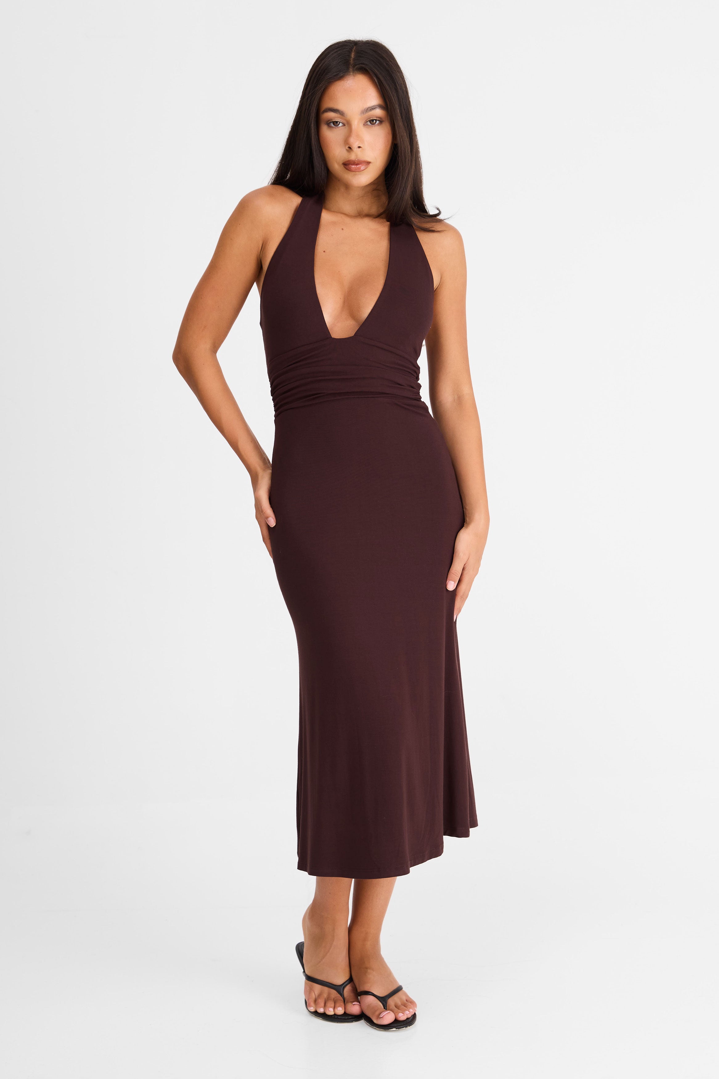 Thea Midi Dress Chocolate