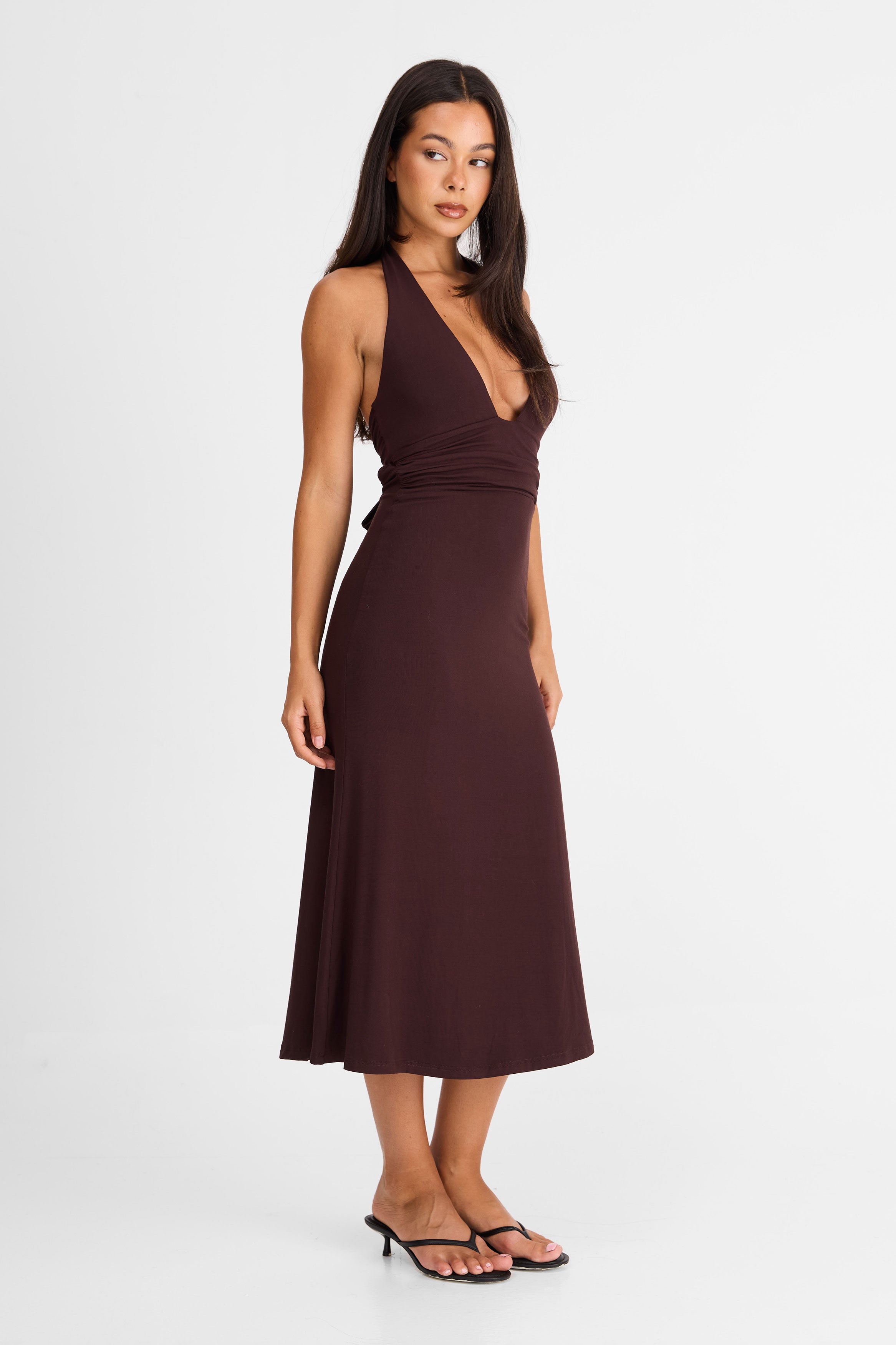 Thea Midi Dress Chocolate