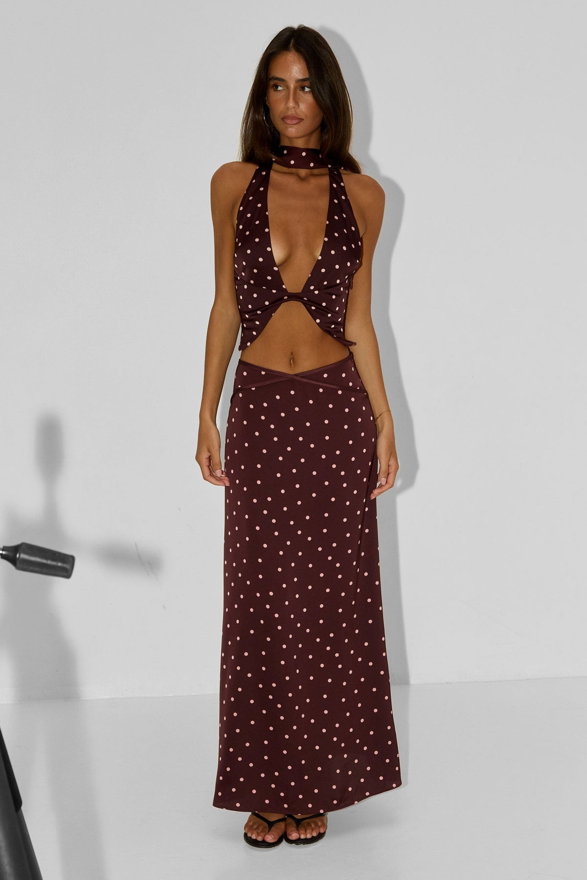 Cici Maxi Skirt Pink Polkadot