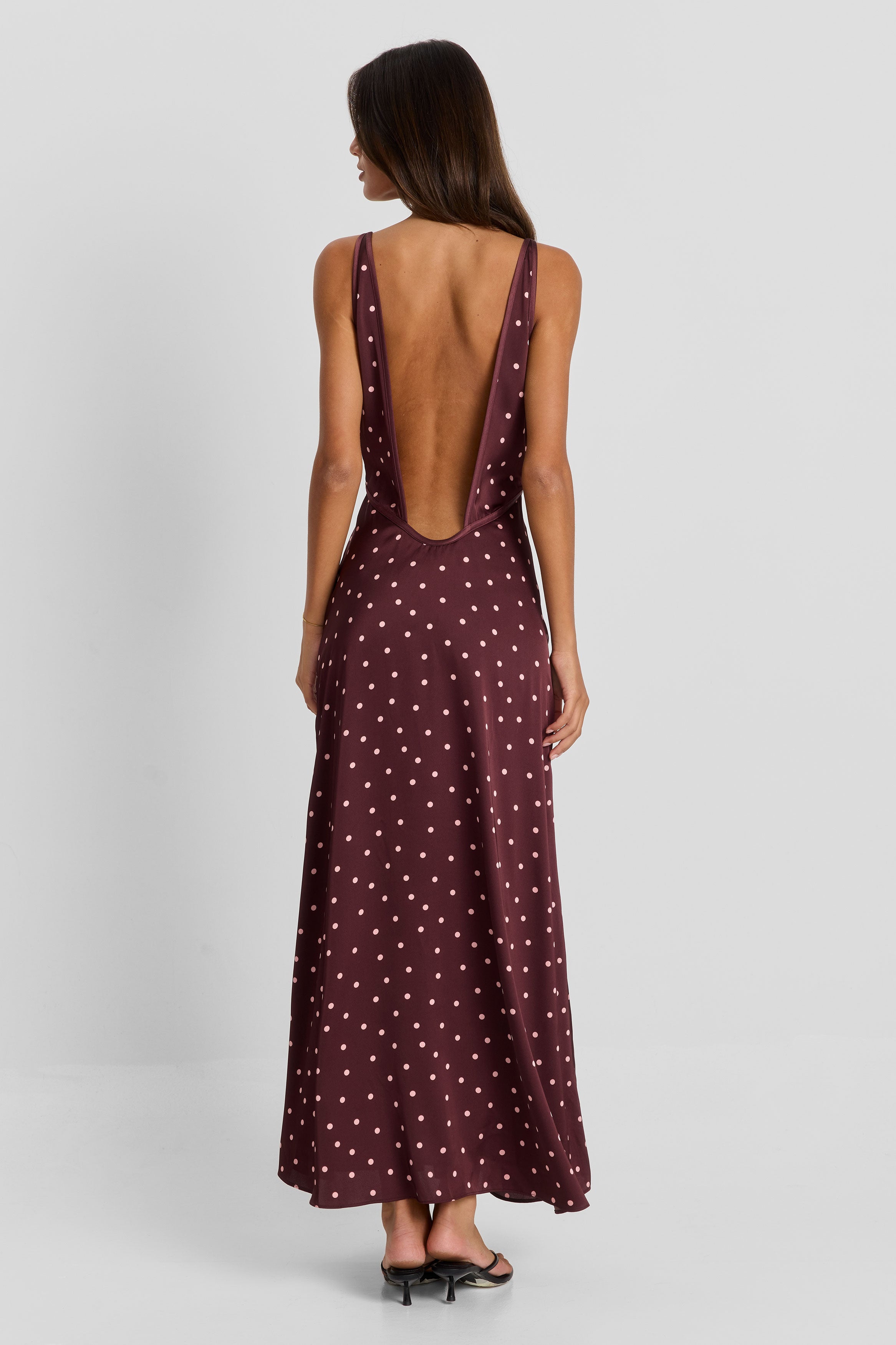 Cici Maxi Dress Pink Polkadot