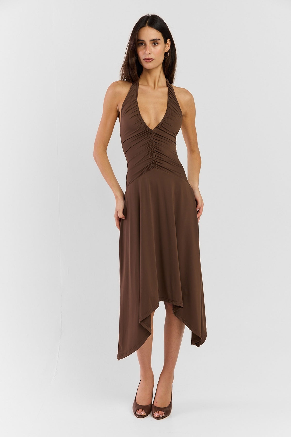 Maya Midi Dress Chocolate